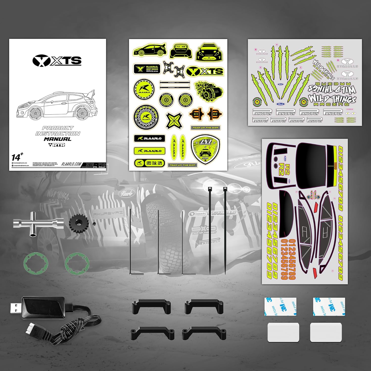1/10 Brushless RC Cars, 50 MPH Rally Car, 4WD, Waterproof, 8+ Ages | 45A Waterproof ESC, 11KG Micro Servo, 2852 3800KV Brushless Motor, 3S Lipo