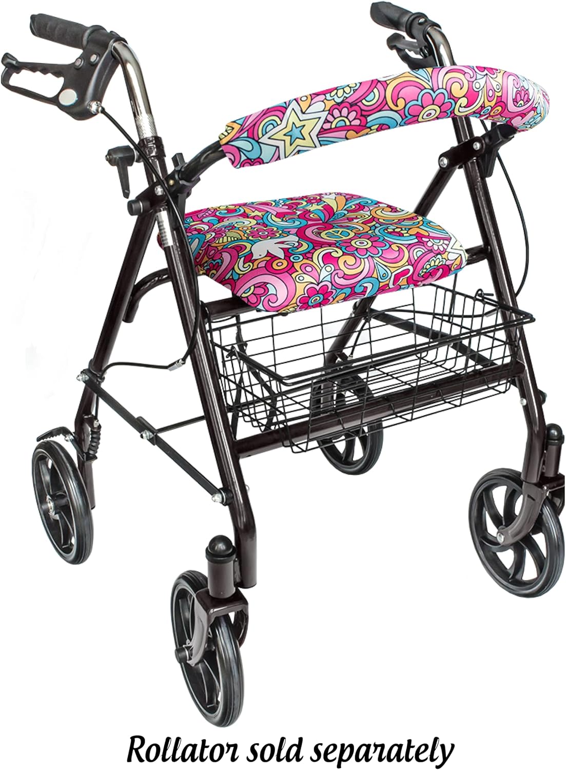 Top Glides Playful Purple Universal Rollator Walker Seat and Backrest Covers (Purple)