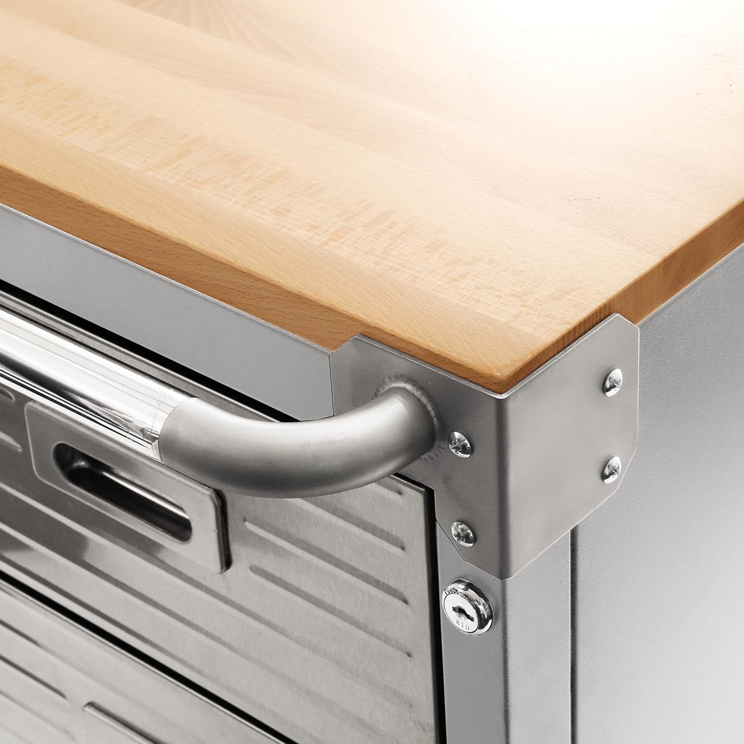 Seville Classics UltraHD Heavy Duty Rolling Cabinet Workbench Table w/Solid Wood Top, Workstation for Garage, Office, Workshop, Granite, 6-Drawer (28" W x 18" D