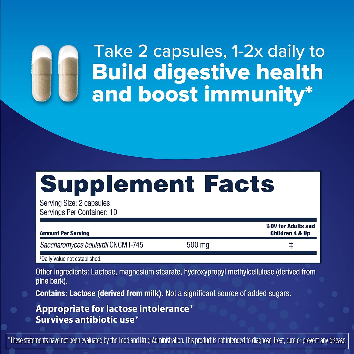Florastor Probiotic for Digestive and Immune Health, 20 Capsules | Probiotics for Women & Men, Helps Flush Out Unwanted Bacteria