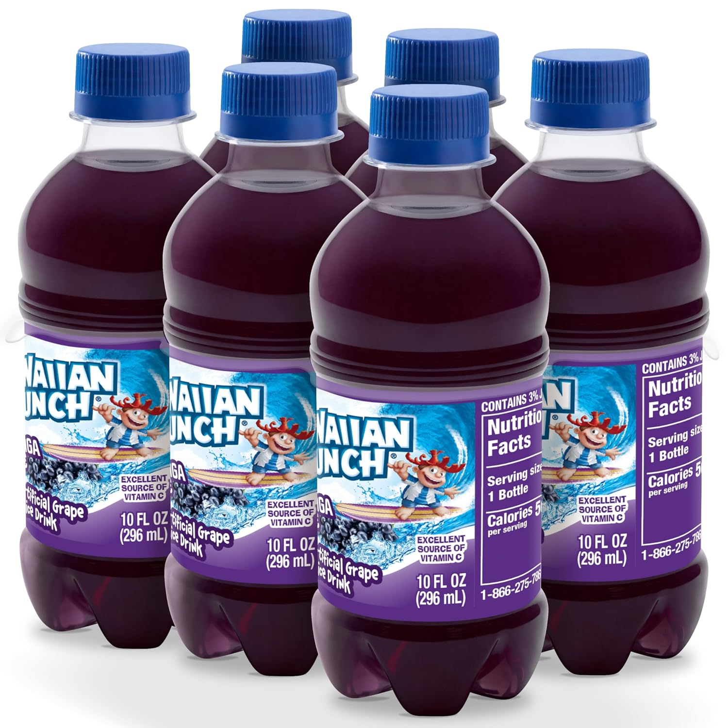 Hawaiian Punch Polar Blast Fruit Juice Drink, 10 Fl Oz Bottles, 24 Count (4 Packs Of 6), Ready-to-drink, On-the-go, Caffeine-free, Carbonation-free, Gluten-free, Excellent Source Of Vitamin C