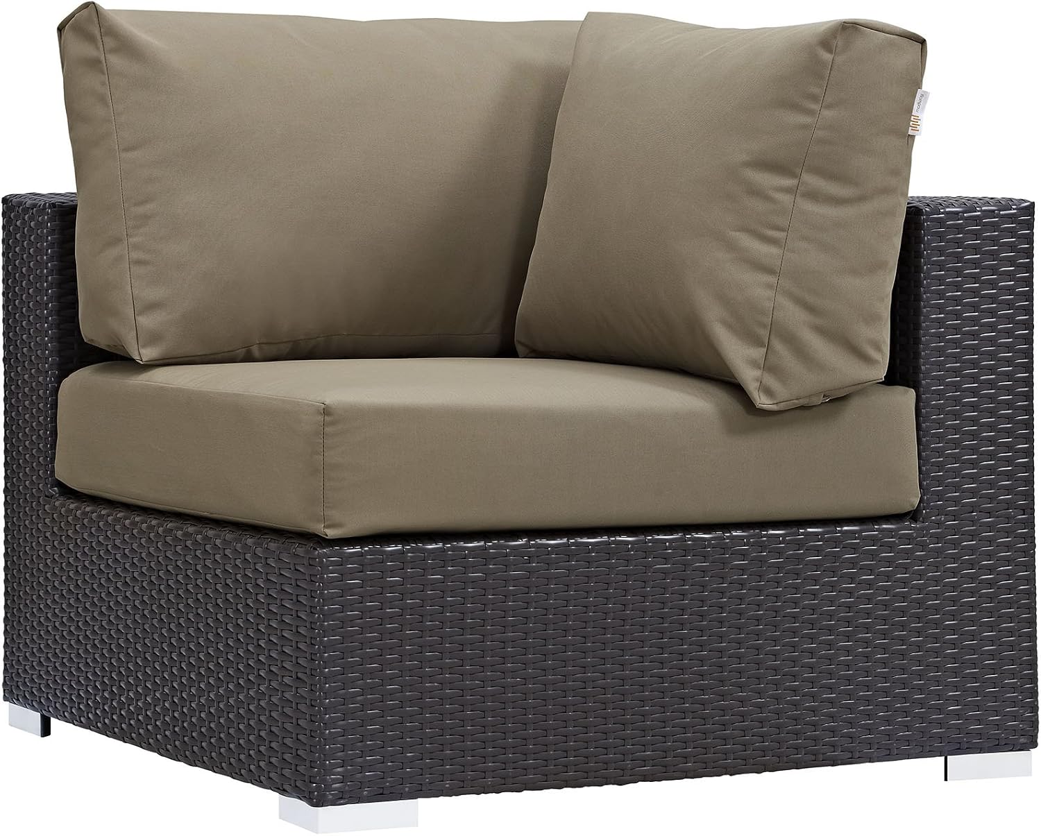 Modway Convene Wicker Rattan Outdoor Patio Loveseat in Espresso White