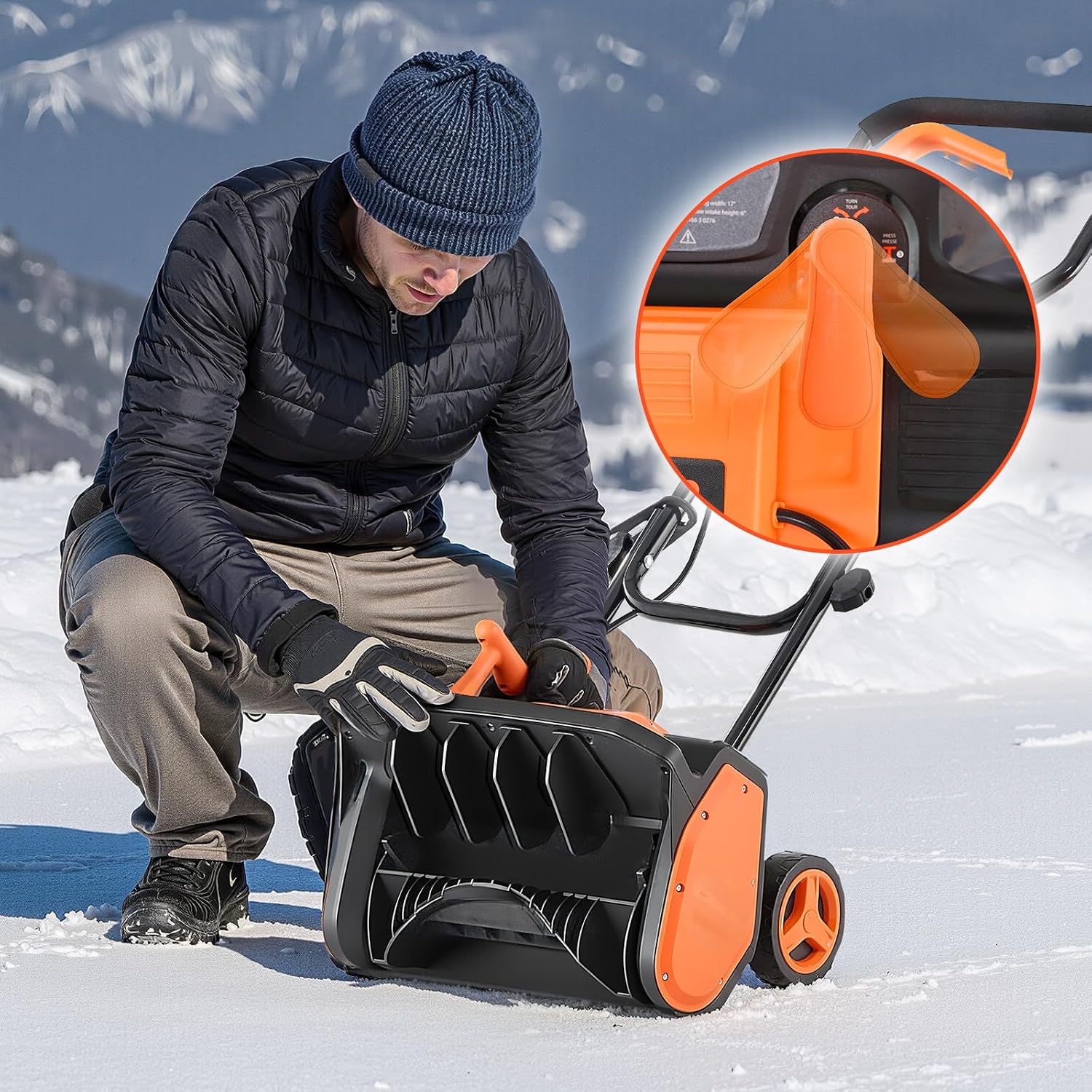 VEVOR Corded Electric Snow Shovel, 12A 17 inch Snow Shovel, 60° Adjustable Chute, 20 ft Throwing Distance, Snowthrower with Dual Safety Switch