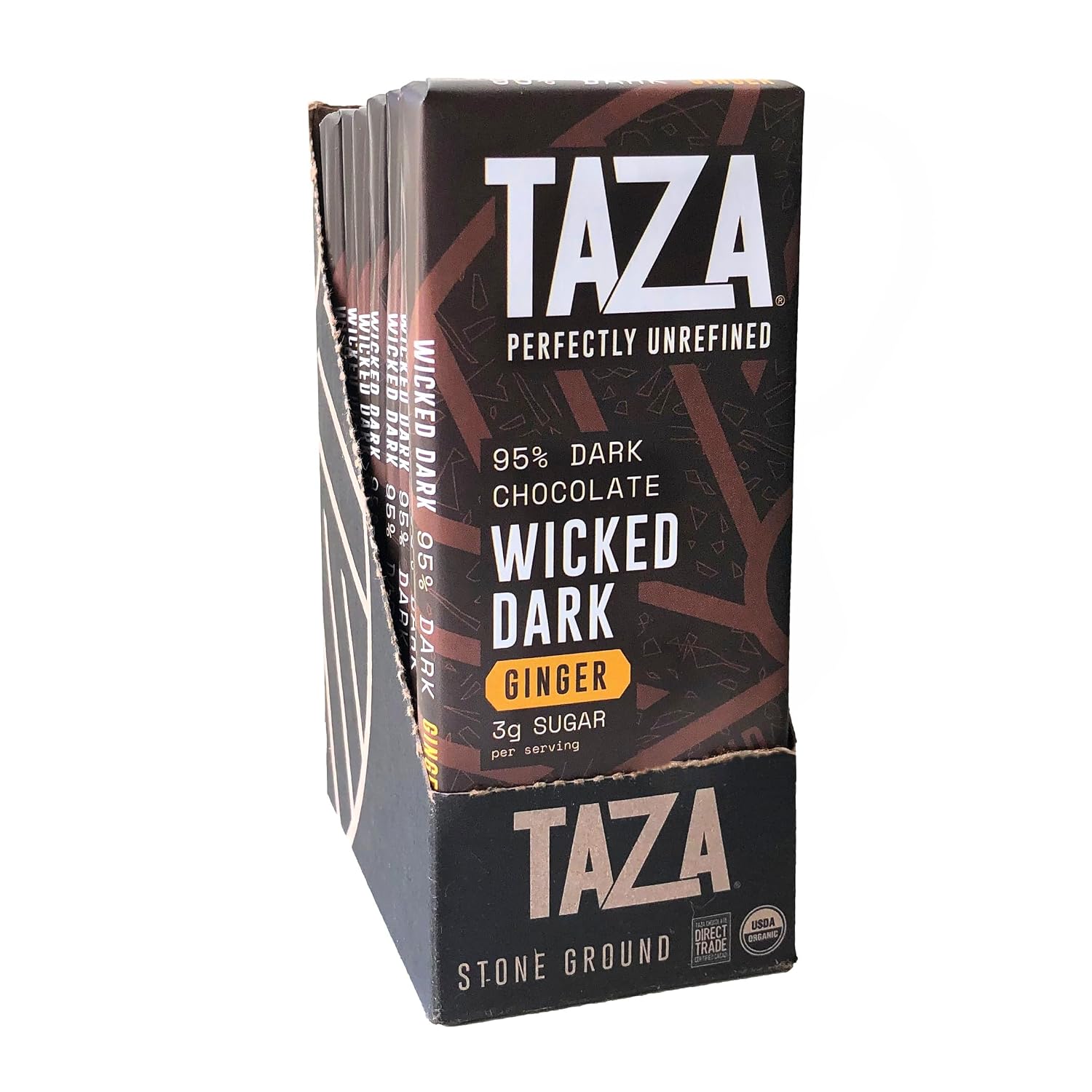 Taza Chocolate, 95% Wicked Dark Amaze Bar, 2.5 oz bars, case of 10