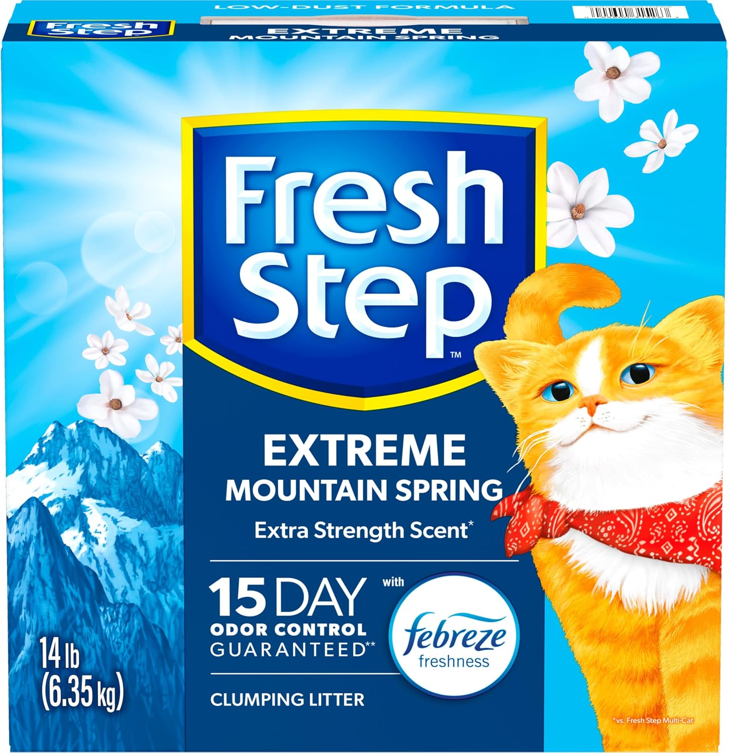 Fresh Step Extreme Clump Multi Cat Clumping Cat Litter, 14 lb. | Forms Tight Clumps, Easy To Scoop, Scented, Ammonia Block Technology, Low Dust, Compatible with Most Auto Litter Boxes