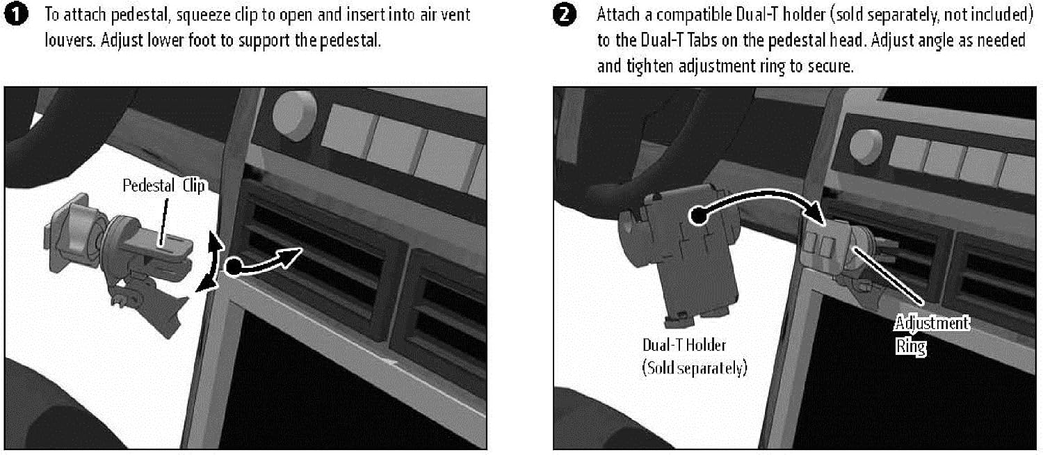 Arkon Replacement or Upgrade Air Vent Car Mounting Pedestal Dual T Pattern Compatible