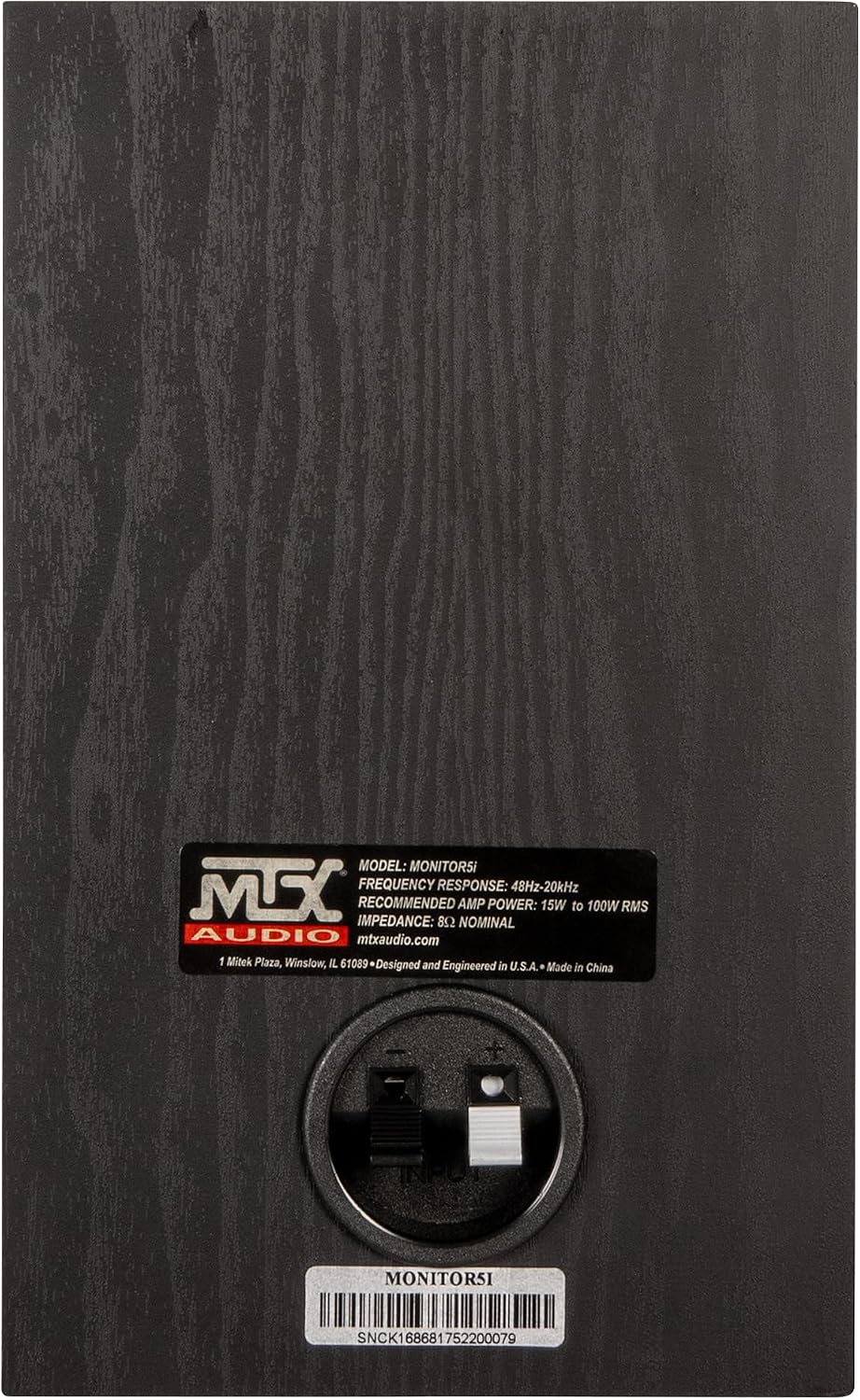MTX Audio MONITOR5i 5.25 Inch 2-Way Bookshelf Speakers, 200W Polypropylene Wired Home Theater and Music Speaker System with RCA Input, Black