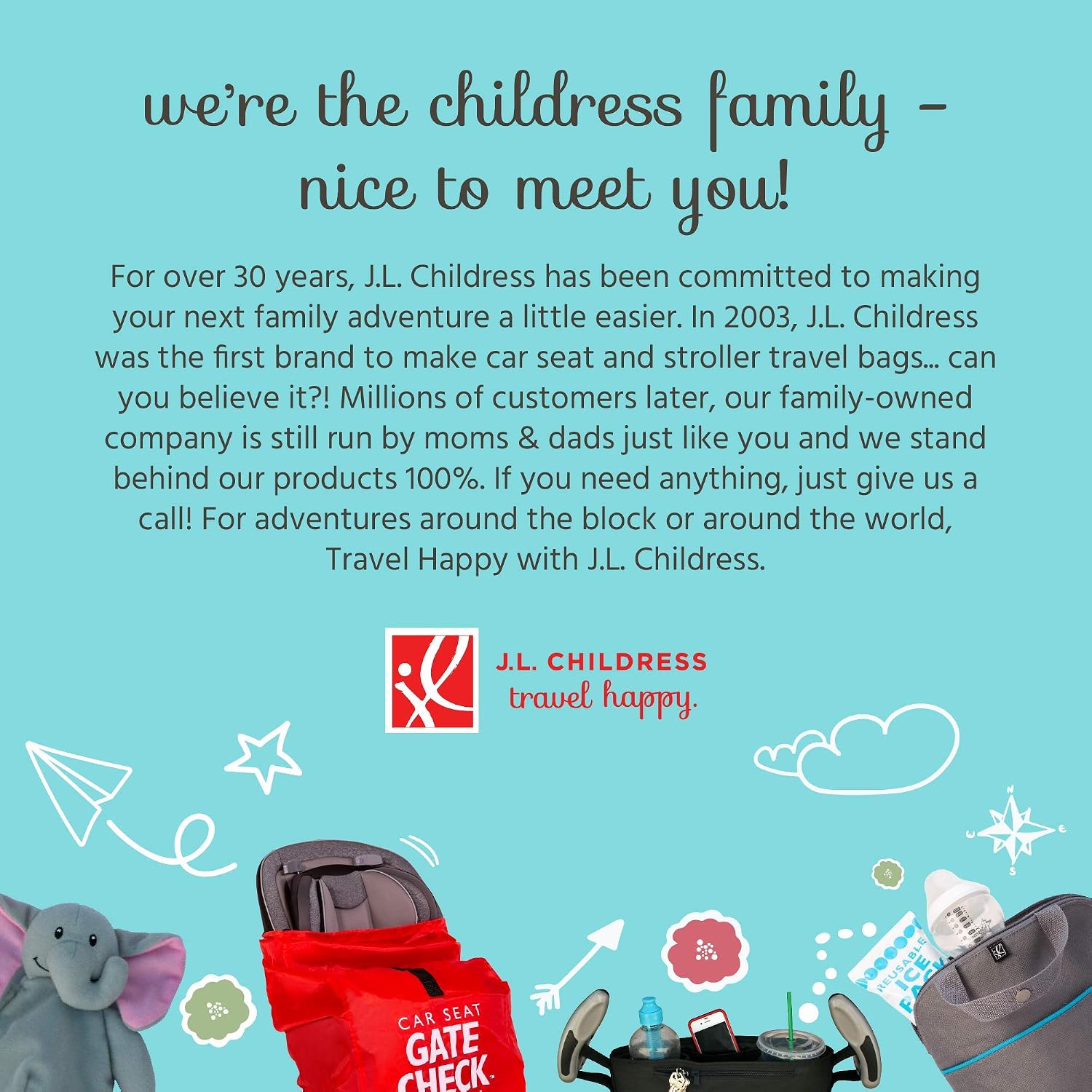 J.L. Childress Go-Go Travel Bag for Kids Backless Booster Seat - Compact Carrier for Airplane & Air Travel, For Toddler Backless Booster Car Seats, Fits Compact Strollers like GB Pocket - Deluxe, Grey