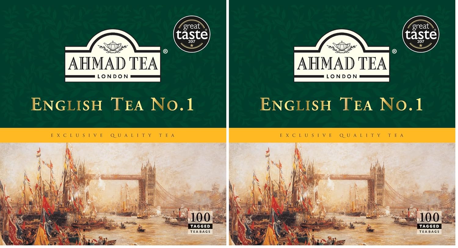 Ahmad Tea Green Tea, Green Tea Teabags 100 ct - Caffeinated & Sugar-Free