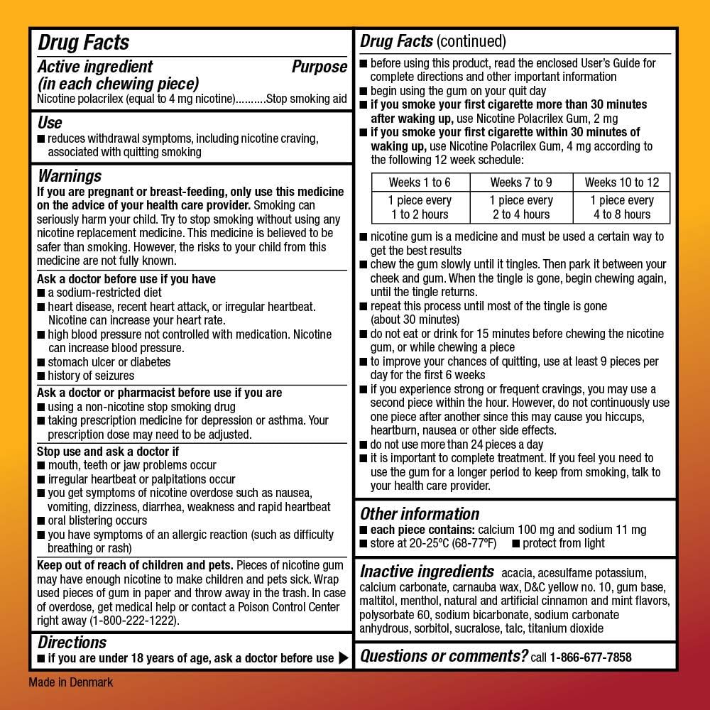 Amazon Basic Care Nicotine Polacrilex Coated Gum 4 mg (nicotine), Cinnamon Flavor, Stop Smoking Aid, Quit Smoking, Reduces Nicotine Cravings, 160 Count