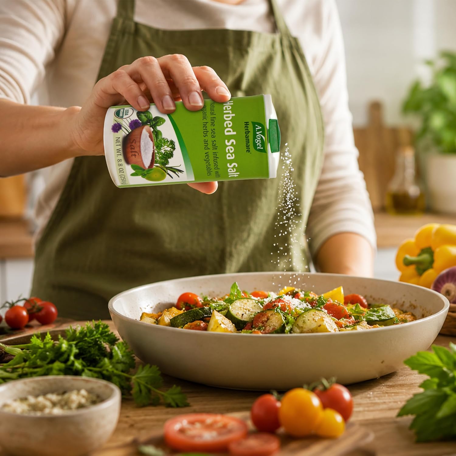 A. Vogel Herbamare Organic Seasoning Salt 8.8Oz. 6 Per Case | 33% Less Sodium - Infused with 12 Herbs & Vegetables - No Artificial Flavors or Preservatives - Keto & Paleo Friendly