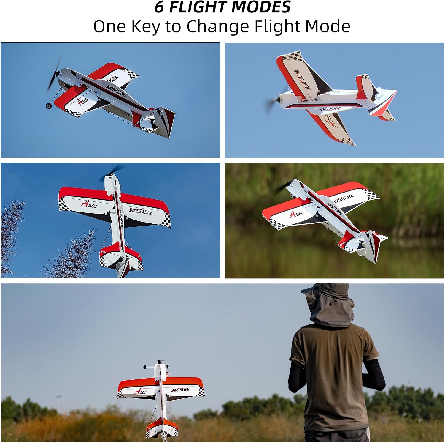 Radiolink A560 Ready to Fly (RTF) 3D Byme-A Gyro 6 Flight Modes RC Airplane