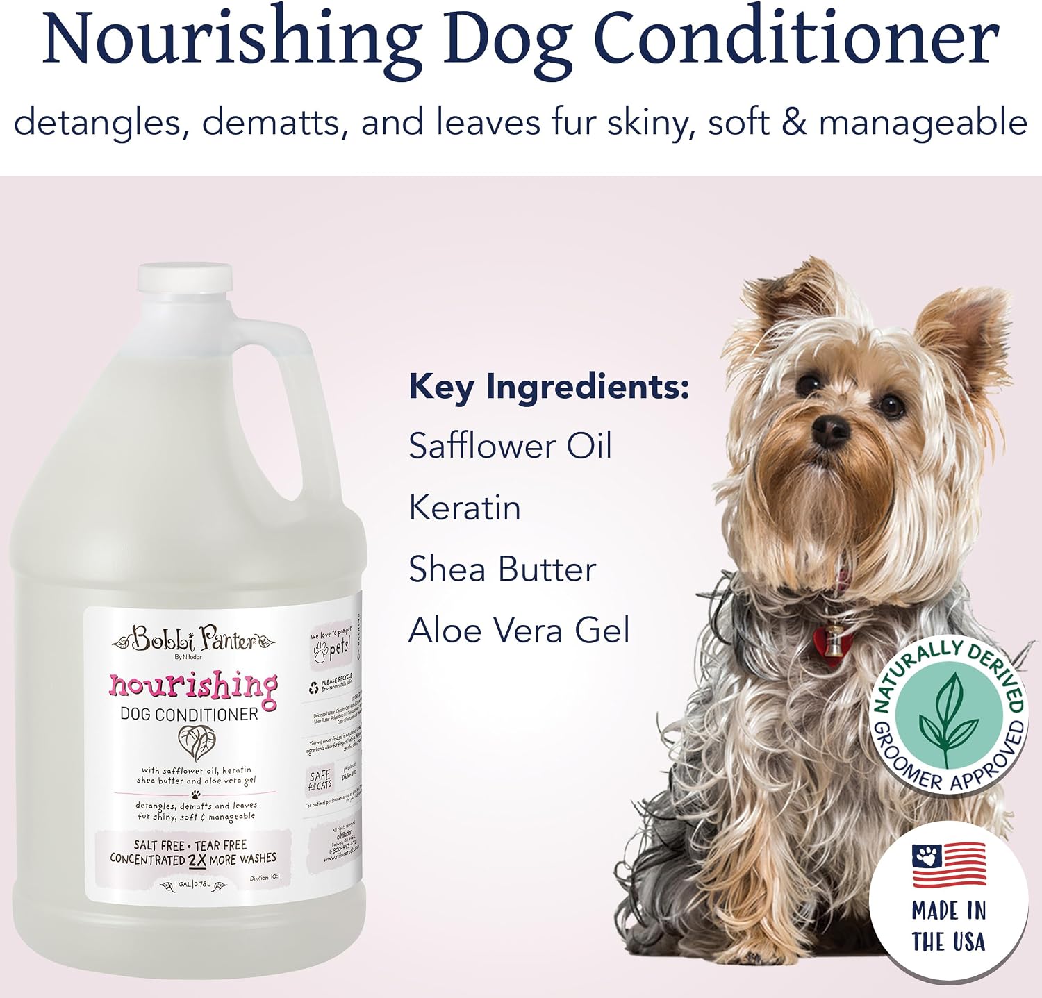 Bobbi Panter Soothing Dog Shampoo Tea Tree, Lavender, Cucumber & Oat Protein – Natural Formula for Sensitive Skin & Irritation Relief, Tear-Free, 30:1 Concentrate, Made in USA, 14 oz