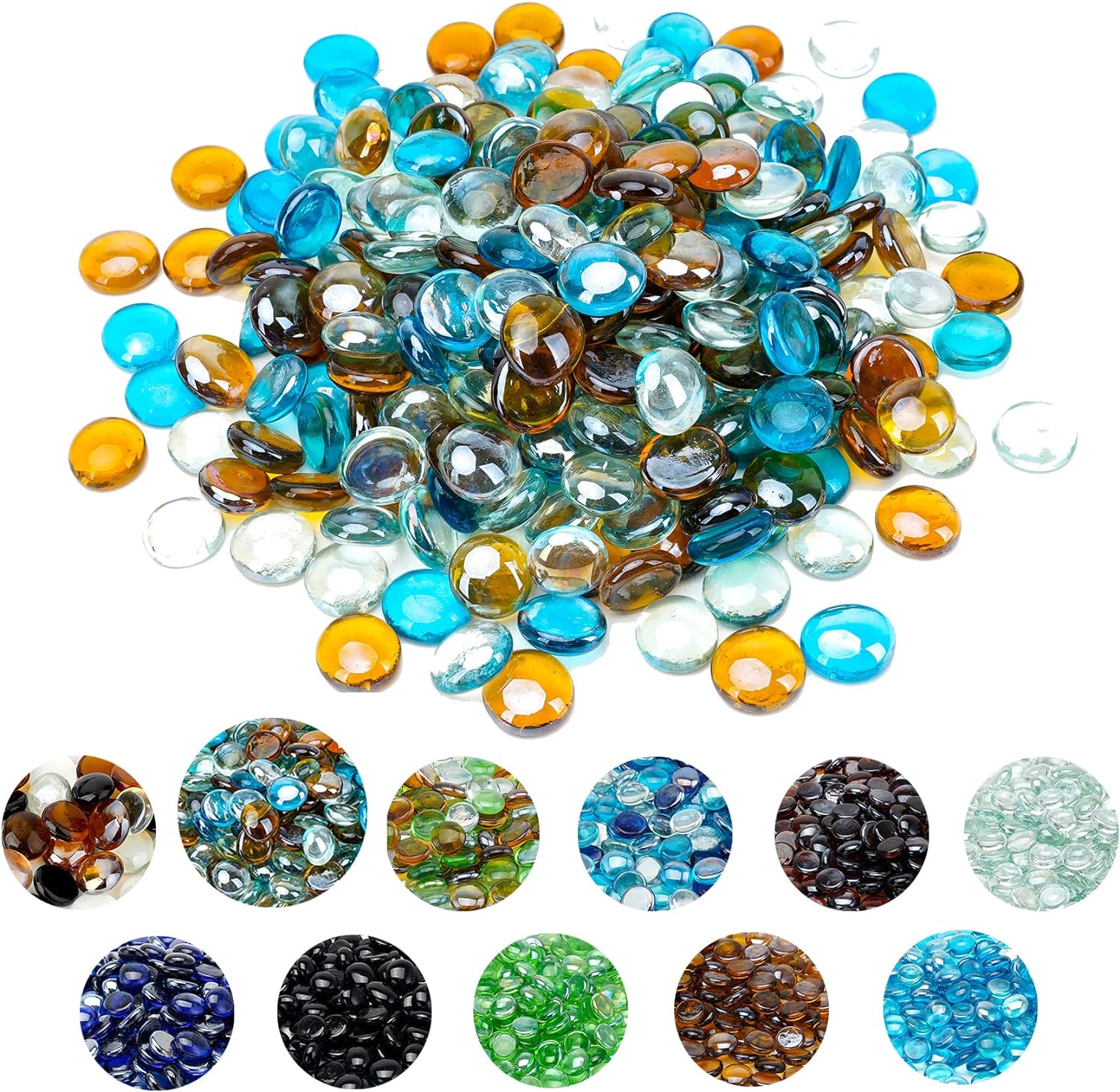 Skyflame 10-Pound Fire Glass Beads for Fire Pit Fireplace, Onyx Black