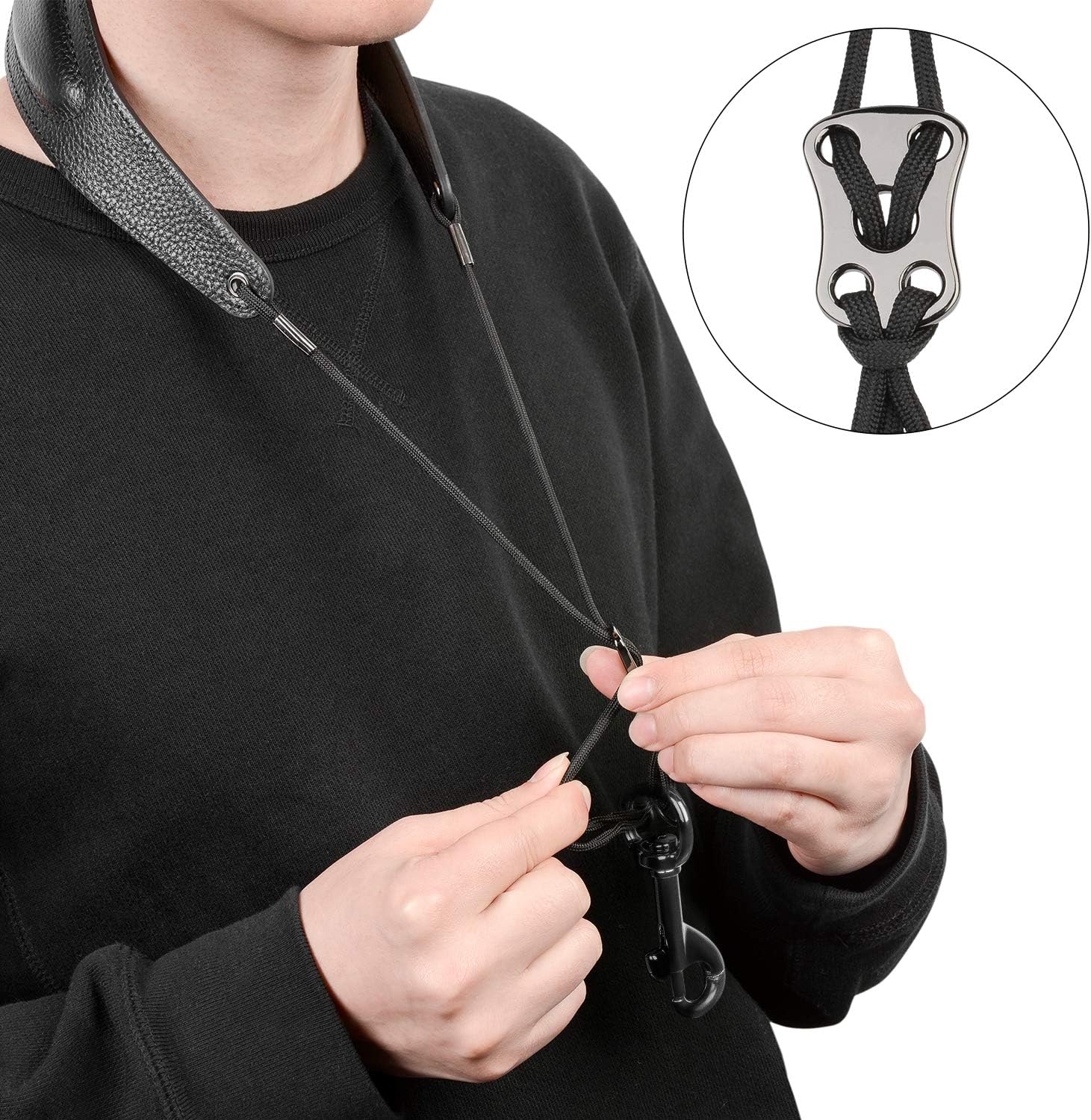 BestSounds Rinastore Saxophone Strap Genuine Leather Sax Neck Strap with Soft Thick Pad for Soprano Tenor Alto Sax and Clarinets Oboes1