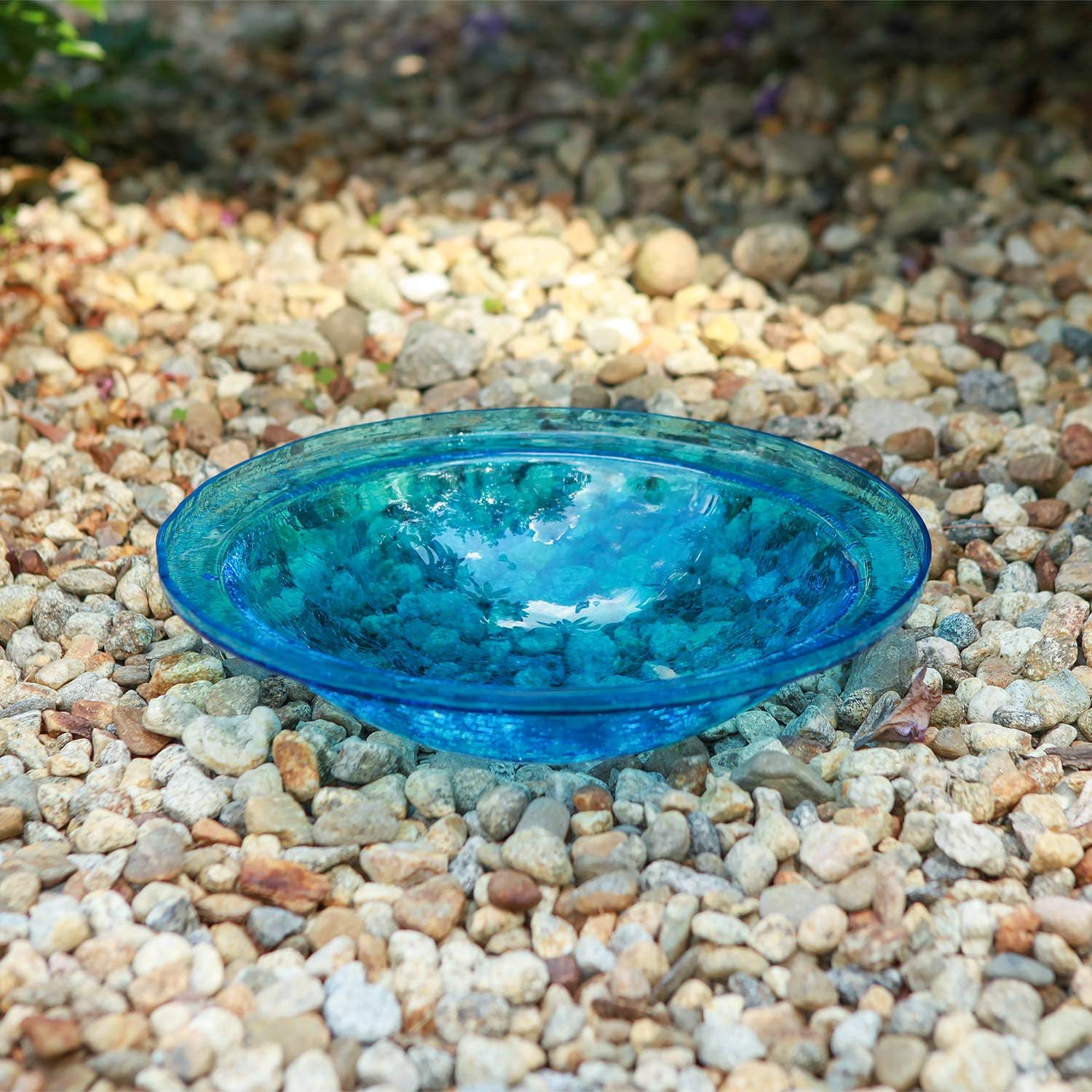 Achla Designs Crackle Glass Bowl, 12-in, Mandarin