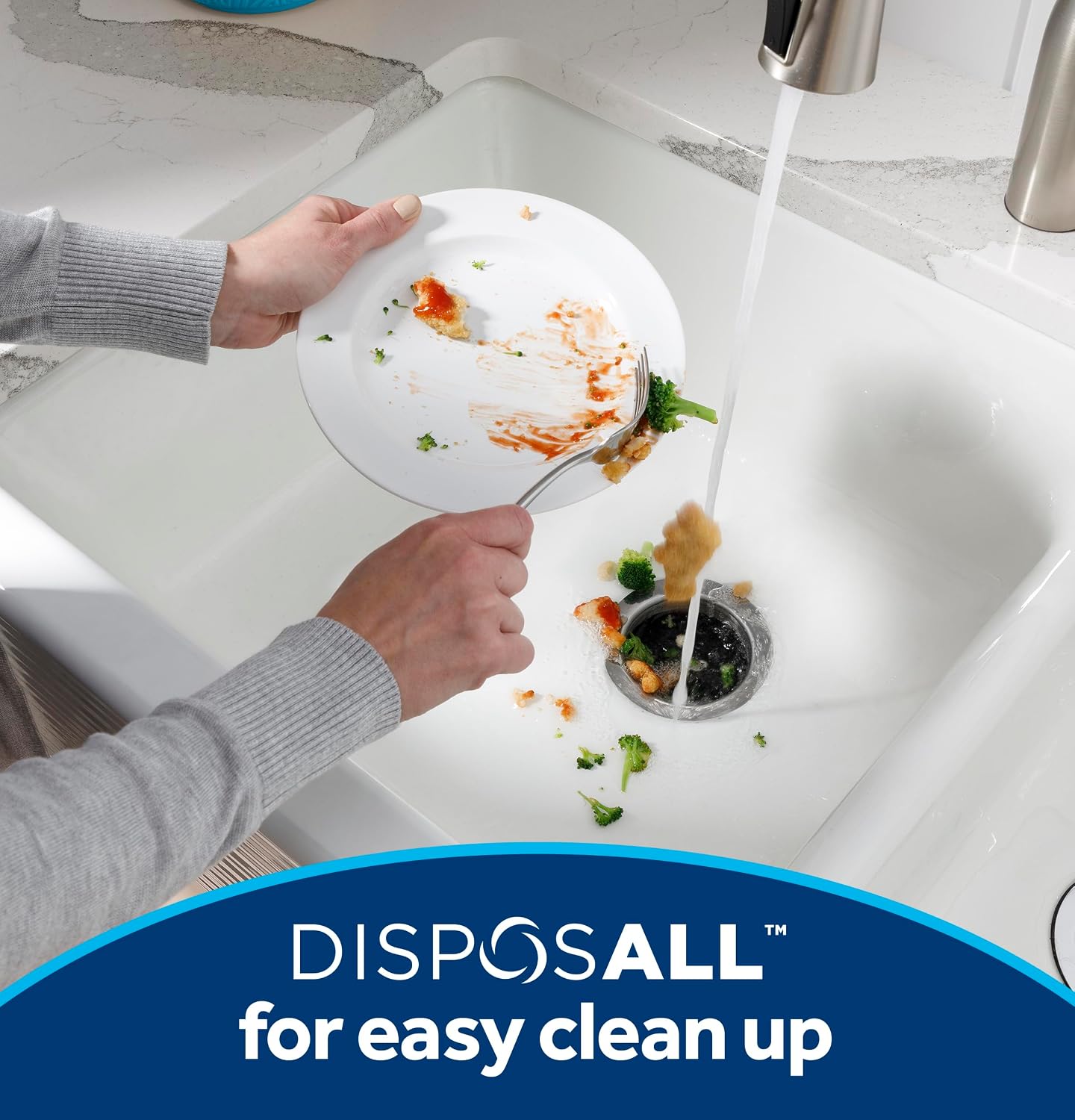 GE Disposall Continuous Feed 1/3 Horsepower Motor Garbage Disposer, Good for Grinding: Cooked Pasta & Fruit Peels, Easy Install Kit & Power Cord Included, Recommended for 1-2 Person Homes, GFC325N | Continuous Feed, Jam Resistant Technology, Quiet Motor,…