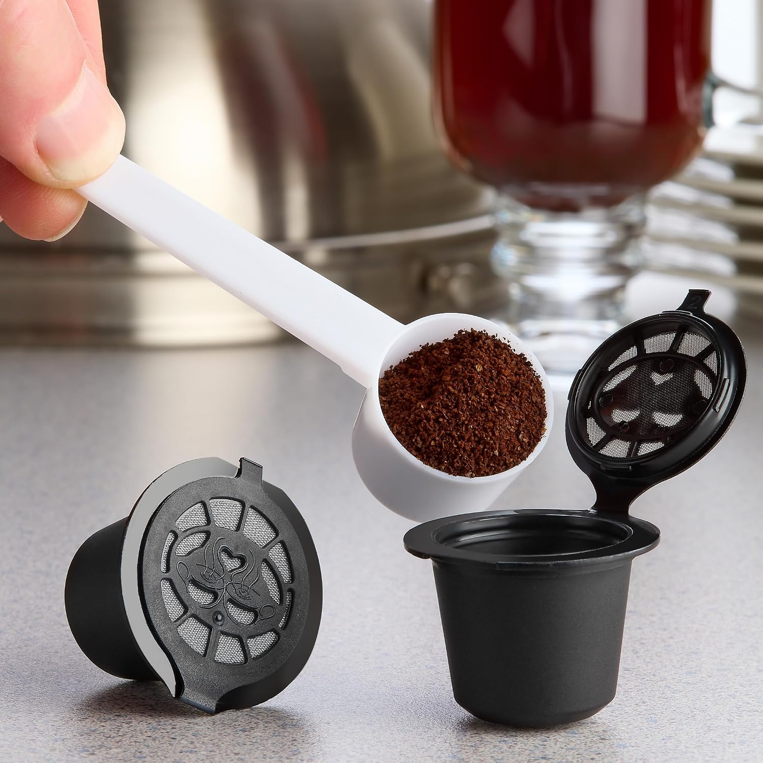 Nespresso Capsules Refillable - Reusable Coffee Pods For Nespresso Cups - OriginalLine Compatible - Pack of 6
