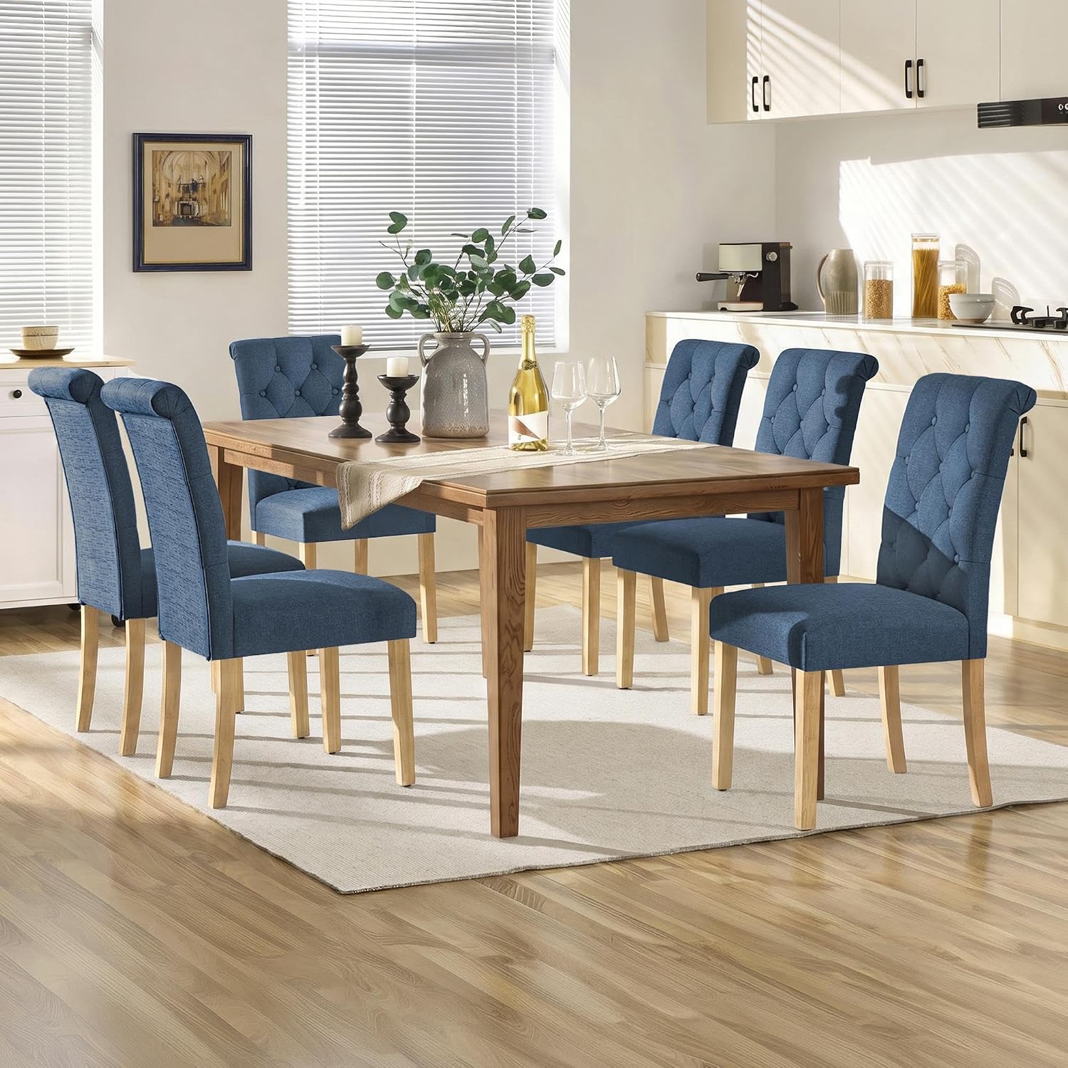 Yaheetech Dining Chairs Set of 2 Modern Upholstered Parson Chairs Dark Gray