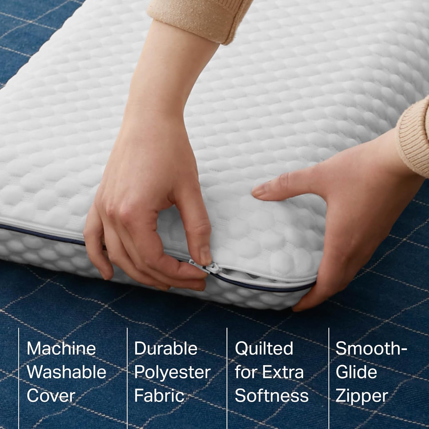 Weekender Cooling Gel Memory Foam Pillow for Sleeping – Standard Size, Ventilated Cooling Pillow for Side & Back Sleepers, Neck & Shoulder Support, Medium Firm, Washable Cover
