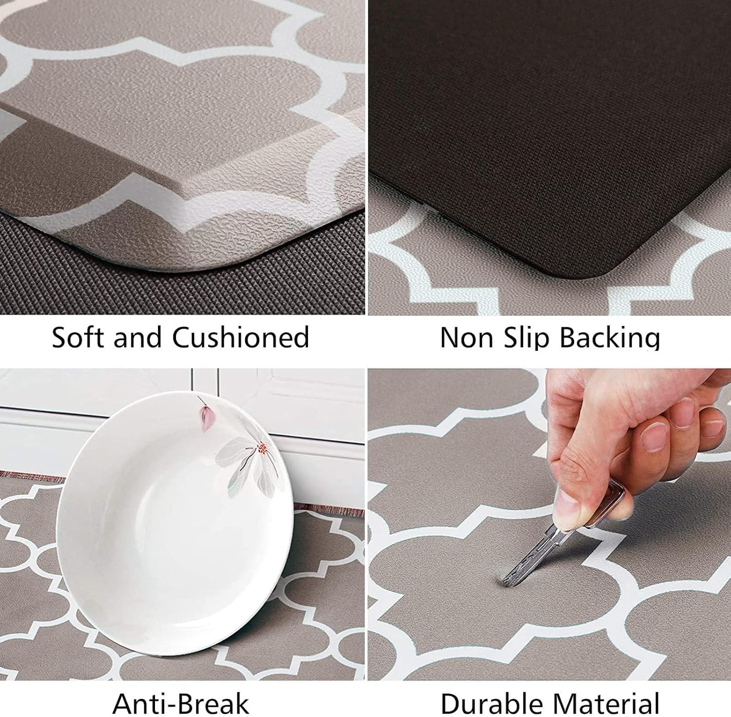 KMAT Kitchen Mat Set of 2,Cushioned Anti-Fatigue Kitchen Mats for Floor