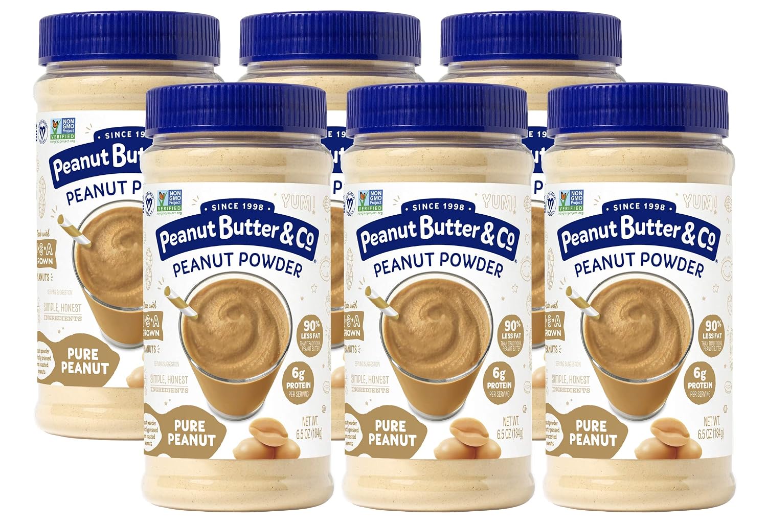 Peanut Butter & Co. Vanilla Peanut Butter Powder, 6.5 oz (2 Pack) | Non-GMO Project Verified, Gluten Free, Vegan, Vanilla Peanut Butter Powder, Low Fat, Protein for Smoothies, Baking & Recipes
