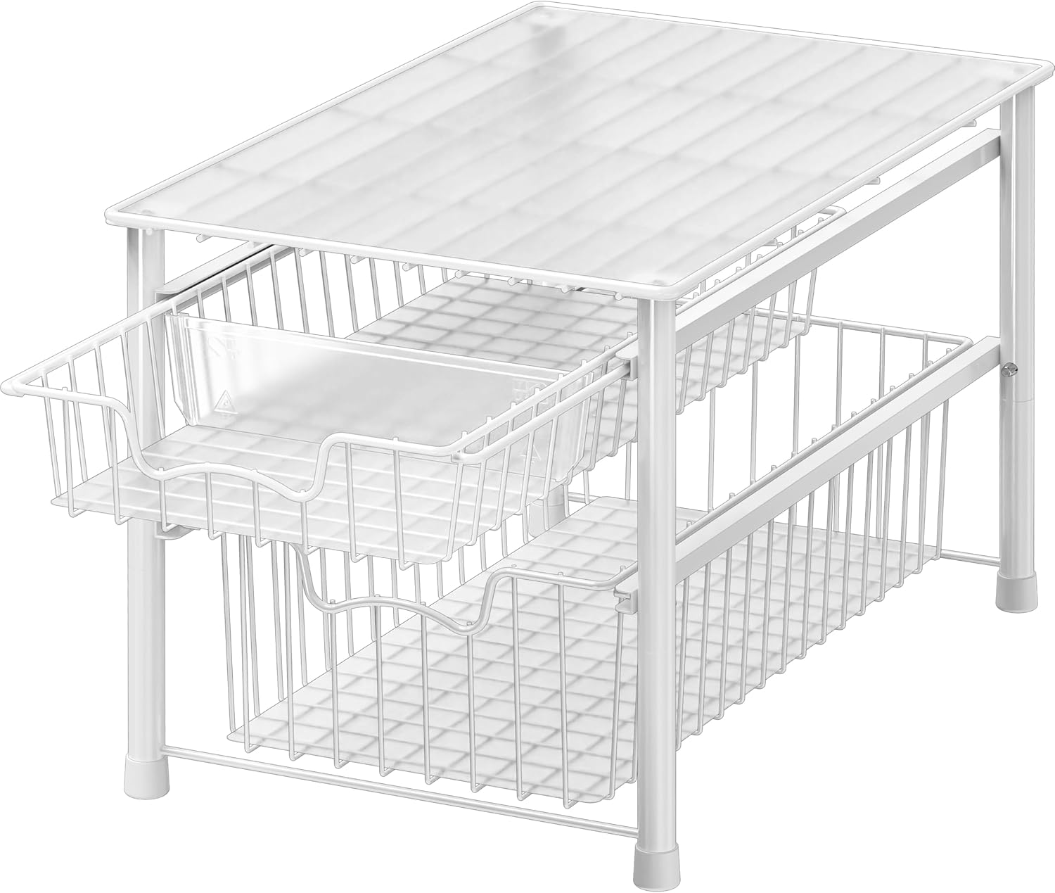 Simple Houseware Stackable 3 Tier Sliding Basket Organizer Drawer, Chrome