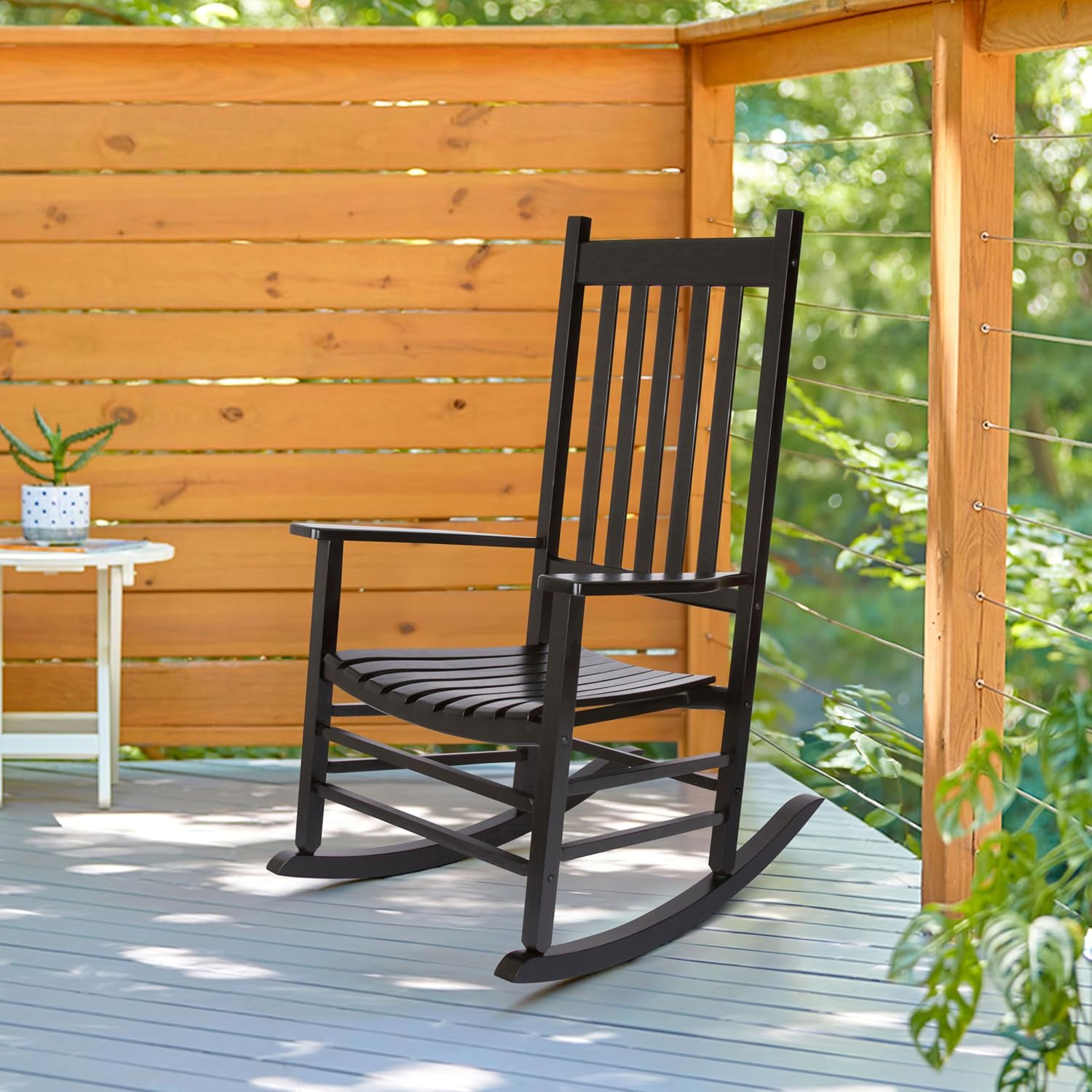 Shine Company 4332WT Vermont Porch Rocker, White (2nd Gen)