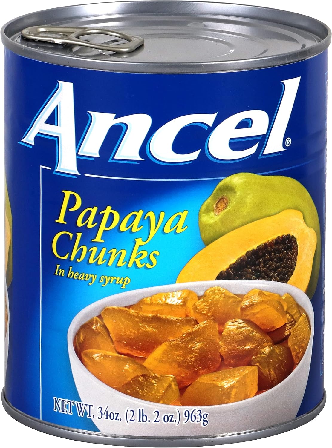 Ancel Papaya Chunks, 34-Ounce (Pack of 12)