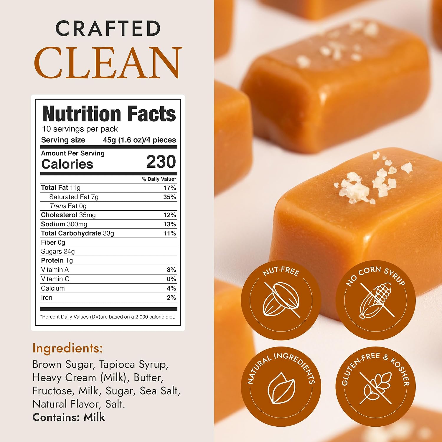 Béquet Celtic Sea Salt Caramels - Individually Wrapped Candy - 8oz Gift Bag | Ready-to-gift bag. Small-batch caramel made in Montana with real cream and butter, Kosher Star-D, gluten free, non-GMO