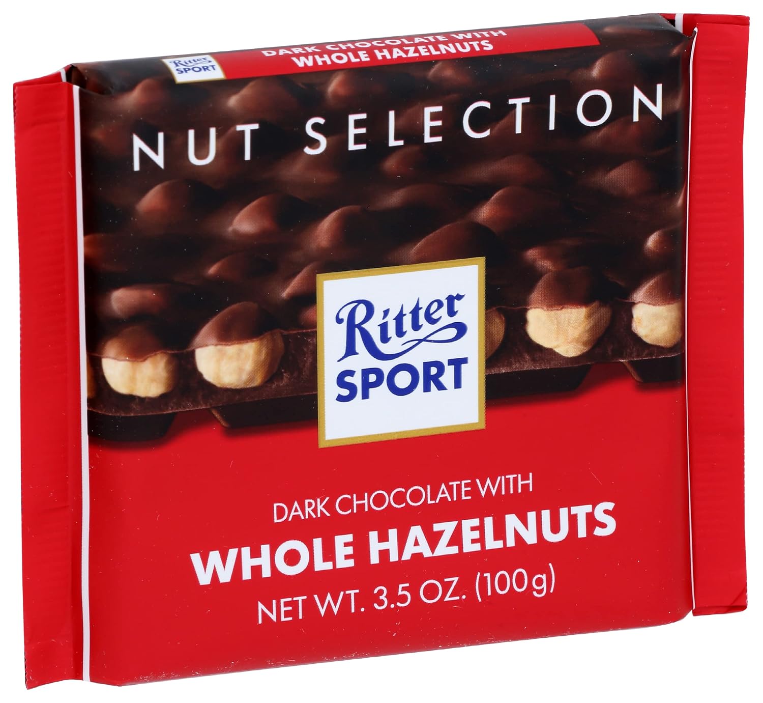 Ritter Sport Chocolate Bars with Nuts (Dark Chocolate with Hazelnuts, 3.5 Ounce (Pack of 10))