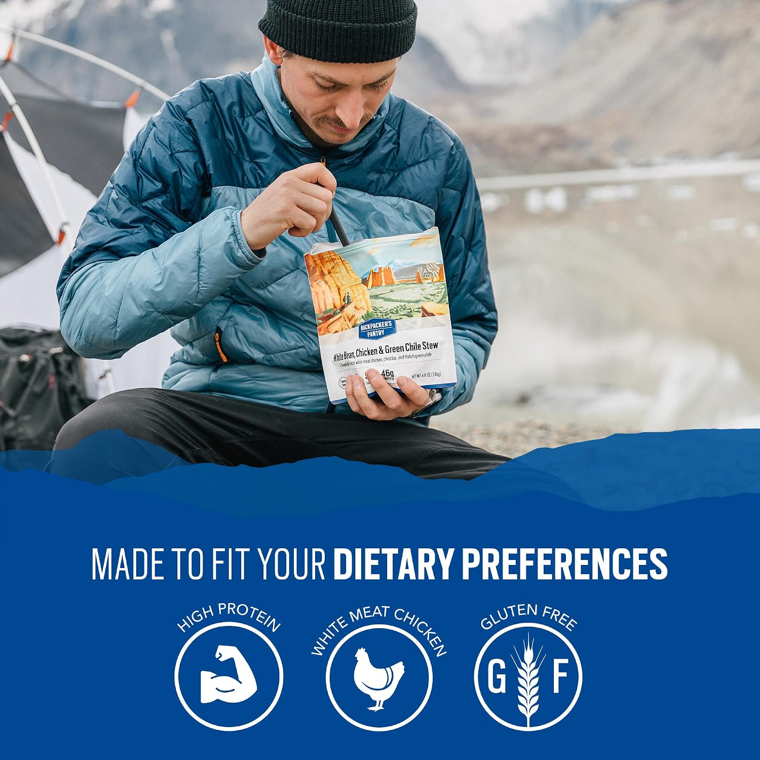 Backpacker's Pantry Lasagna | 1-Pack | 29g Protein | 620 Cal | Vegetarian, Nut Free | Made in the USA | Freeze Dried Meal & Camping Food