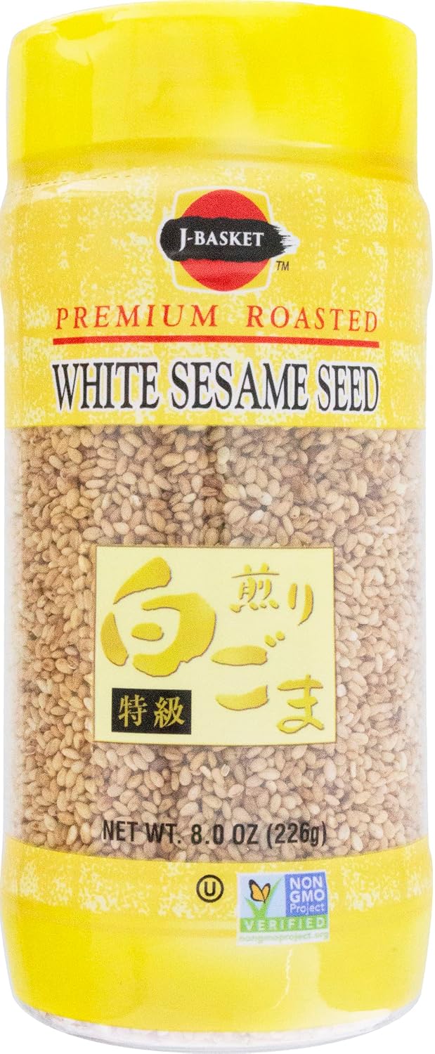 J-BASKET Sesame Seeds, White, 8-Ounce (Pack of 4)