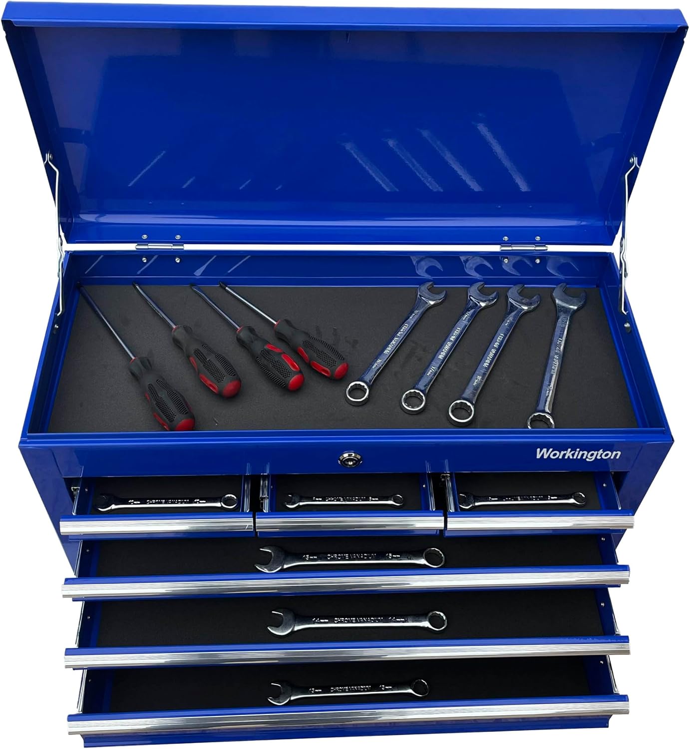 Workington Portable Metal Tool Chest with 6 Drawers, 24" 6-Drawer Tool Chest Cabinet with Ball Bearing Drawer Slides