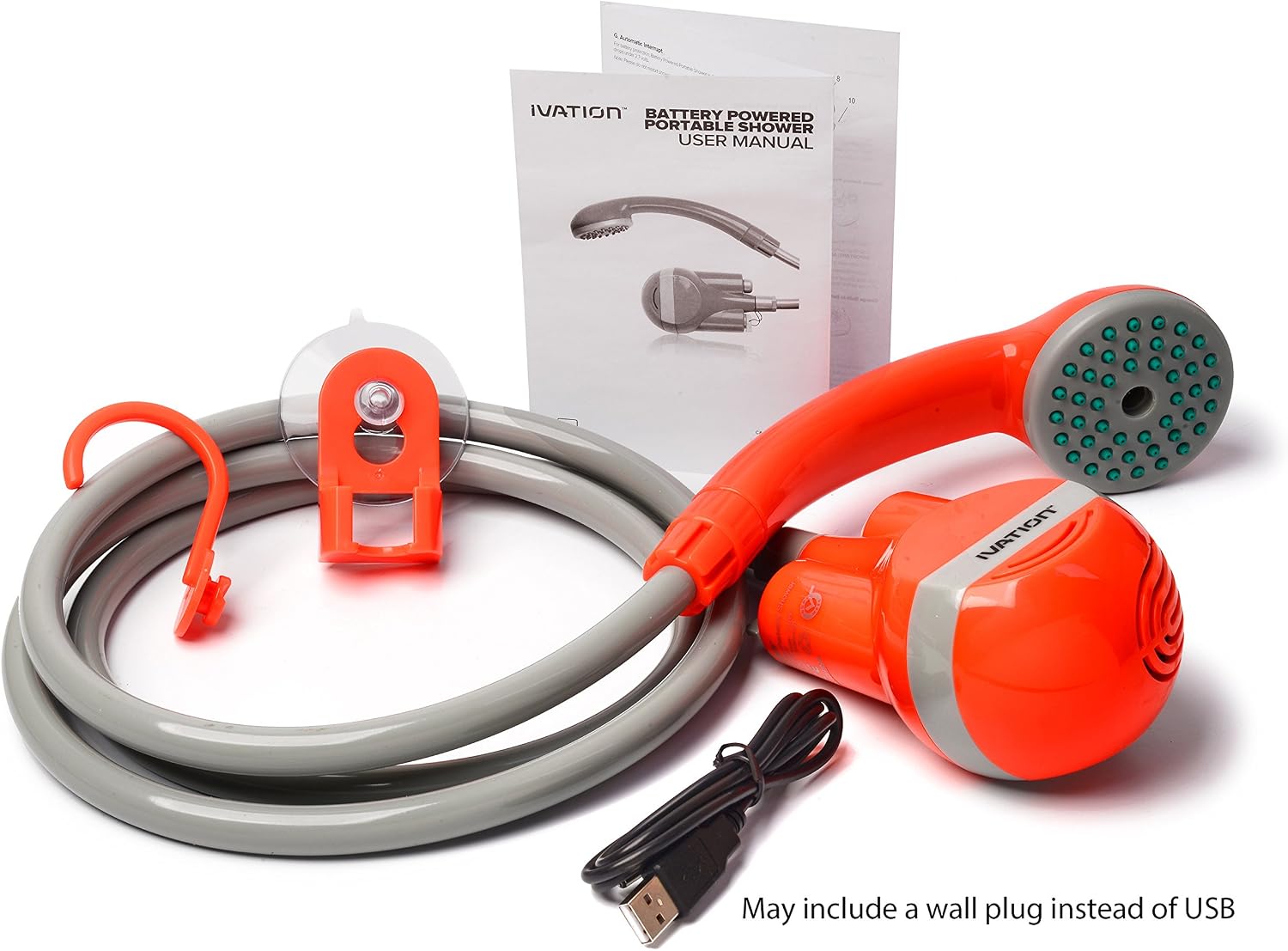 Ivation Portable Outdoor Shower, Battery Powered, Water Pump, Rechargeable | Pumps from any basin, sink, or tub for camping, dog washing, baby bathing