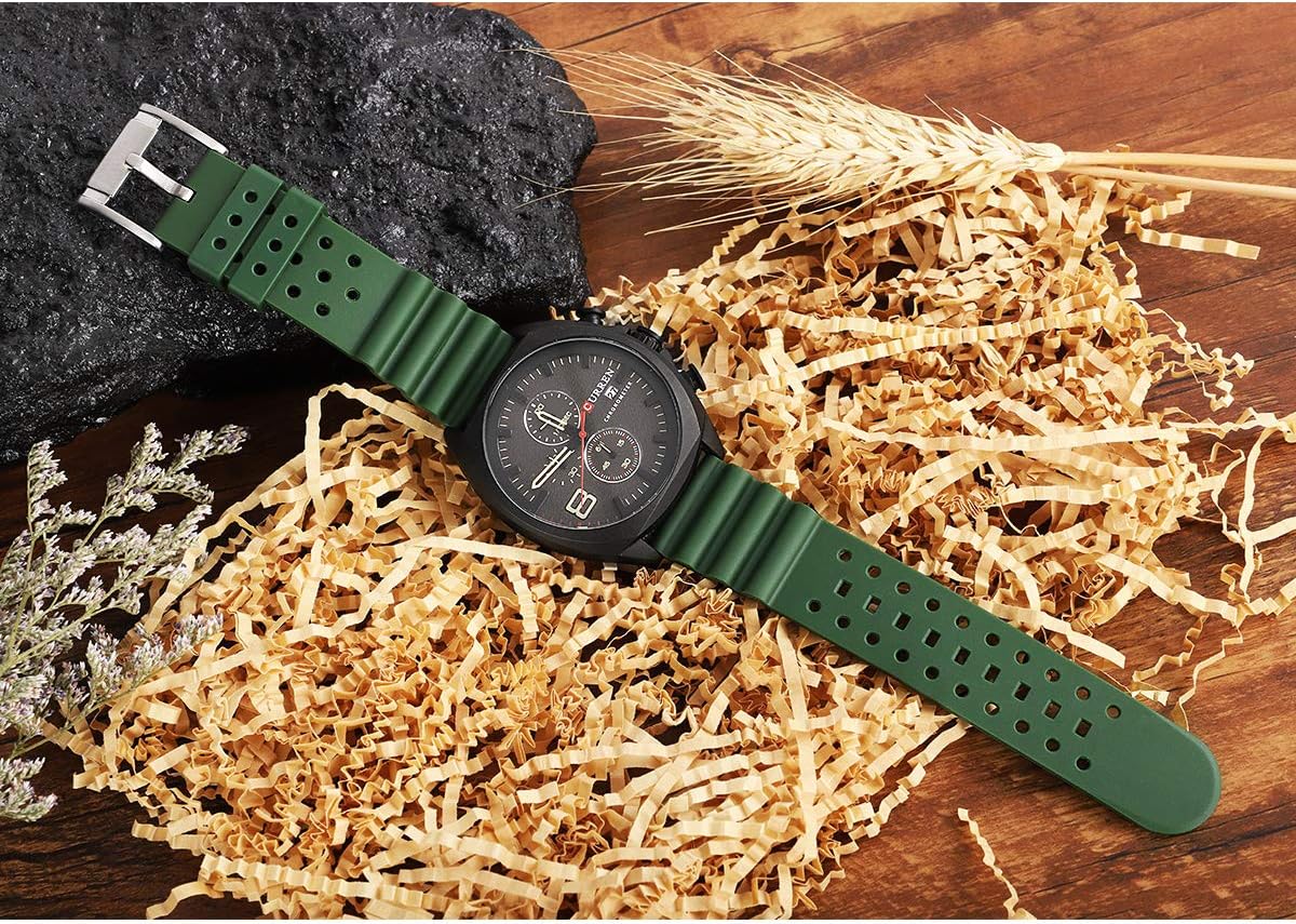 HUAFIY Silicone Watch Band 20mm22mm24mm FKM Rubber Watch Band for Men Women