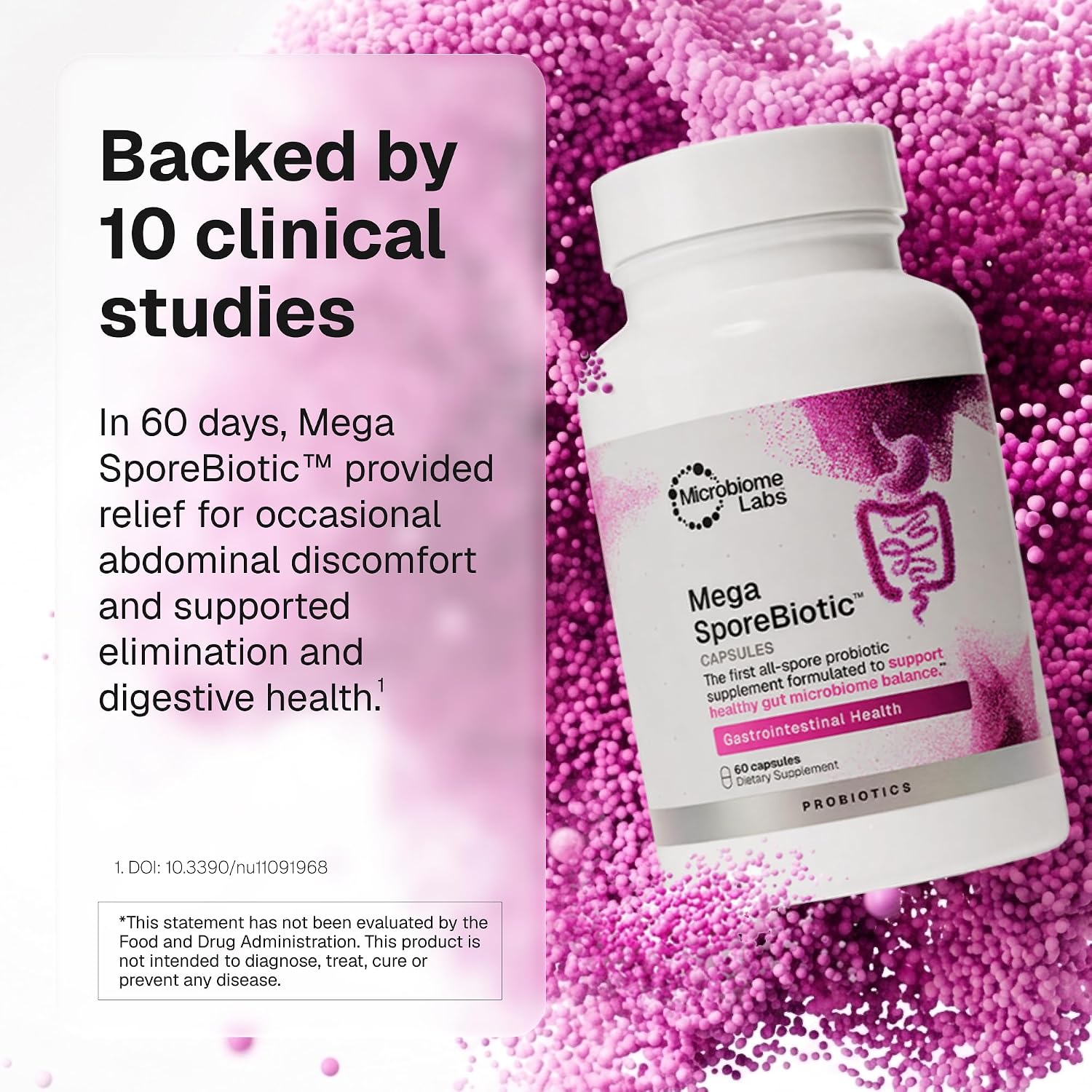 Microbiome Labs MegaSporeBiotic Daily Probiotic for Women + Men, 60 Ct