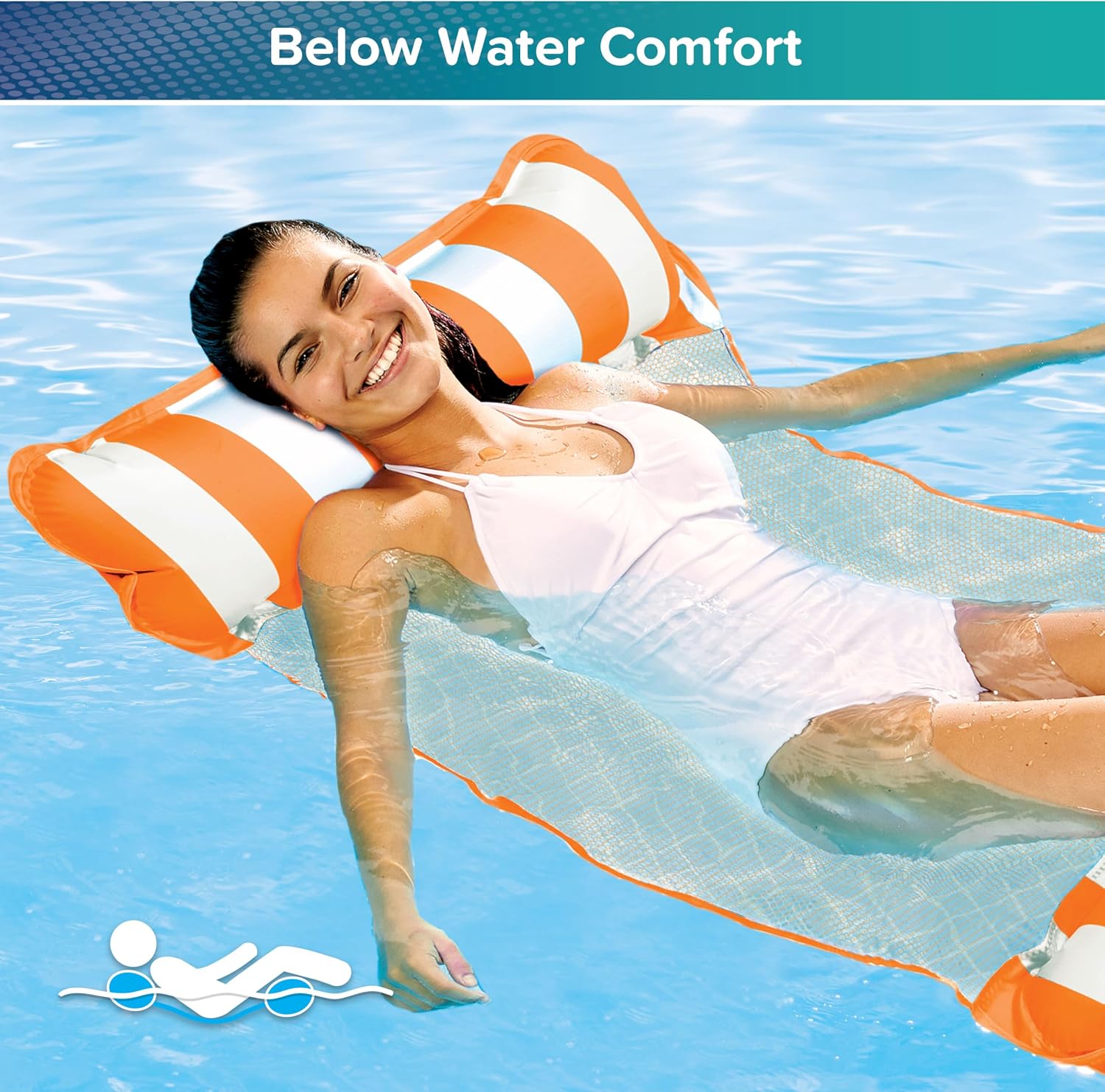 Aqua 4-in-1 Monterey Hammock Pool Float & Water Hammocks – 2-3-4 Multipacks – Multiple Colors/Styles – for Adults and Kids Floating
