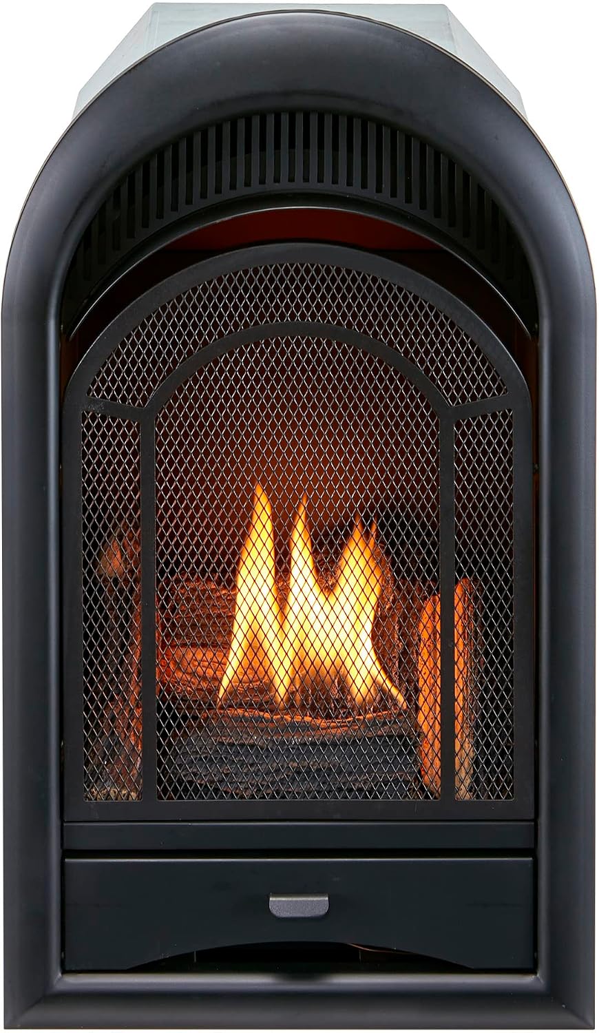 ProCom Dual Fuel Ventless Gas Fireplace Insert - Arched Door, 10,000 BTU, T-Stat Control - Model# PCS100T