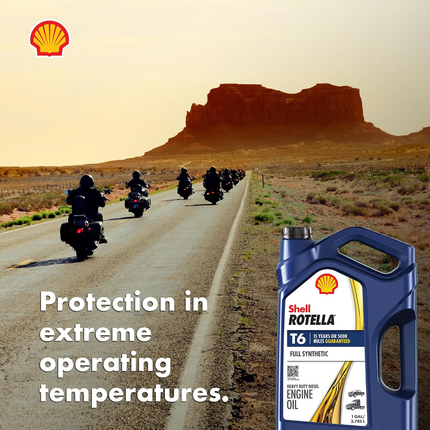 Shell Rotella T6 Full Synthetic Heavy Duty Engine Oil 5W-40, 55 Gallon Drum
