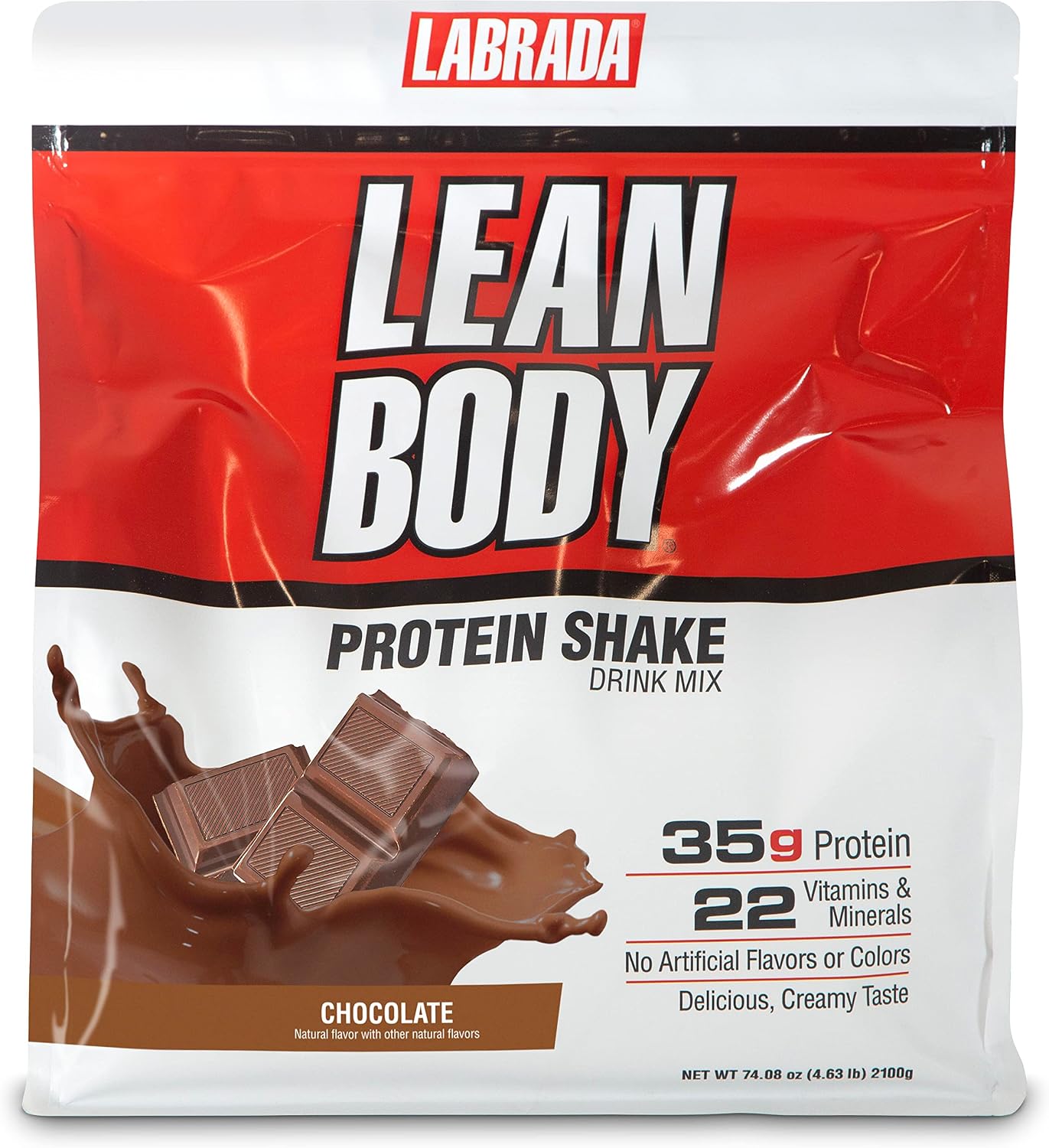 Labrada Nutrition Lean Body Hi-Protein Shake, Strawberry, 2.47-Pound Tub Strawberry Packaging May Vary