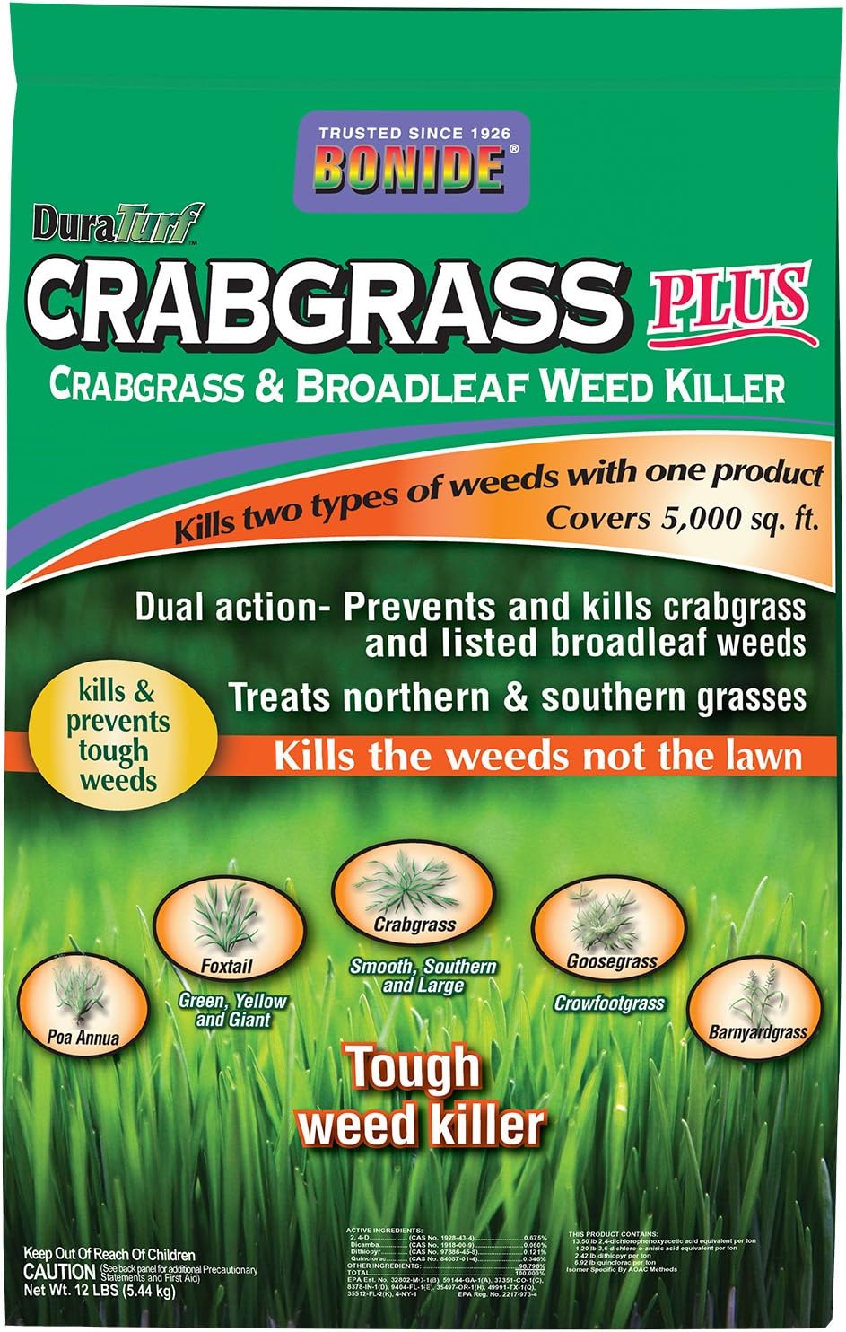 BONIDE PRODUCTS 60490 917453 Crabgrass Weed Killer, 5000 Sq.ft
