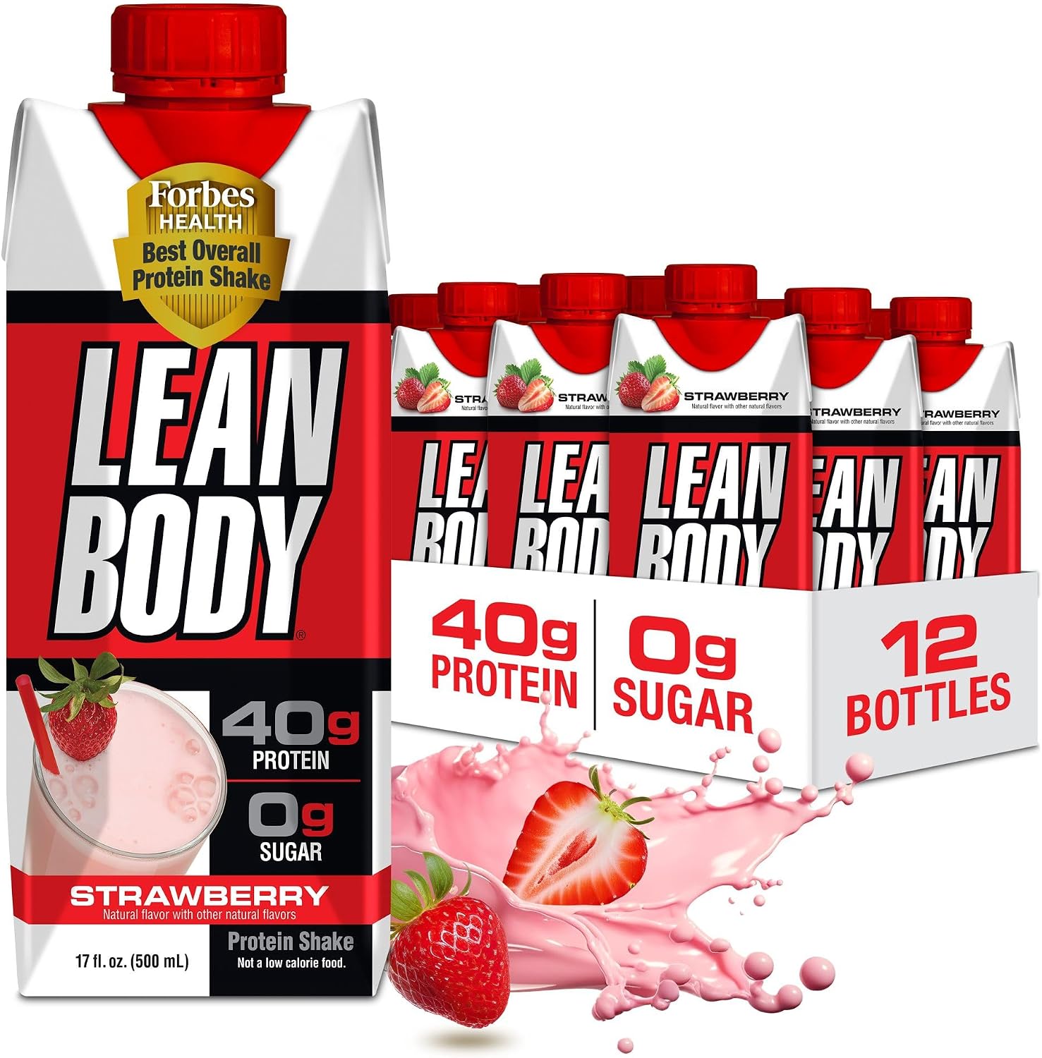 Labrada Lean Body Ready-to-Drink Chocolate Protein Shake, 40g Protein, Whey Blend, 0 Sugar, Gluten Free, 22 Vitamins & Minerals, LABRADA, 17 Fl Oz (Pack of 12)