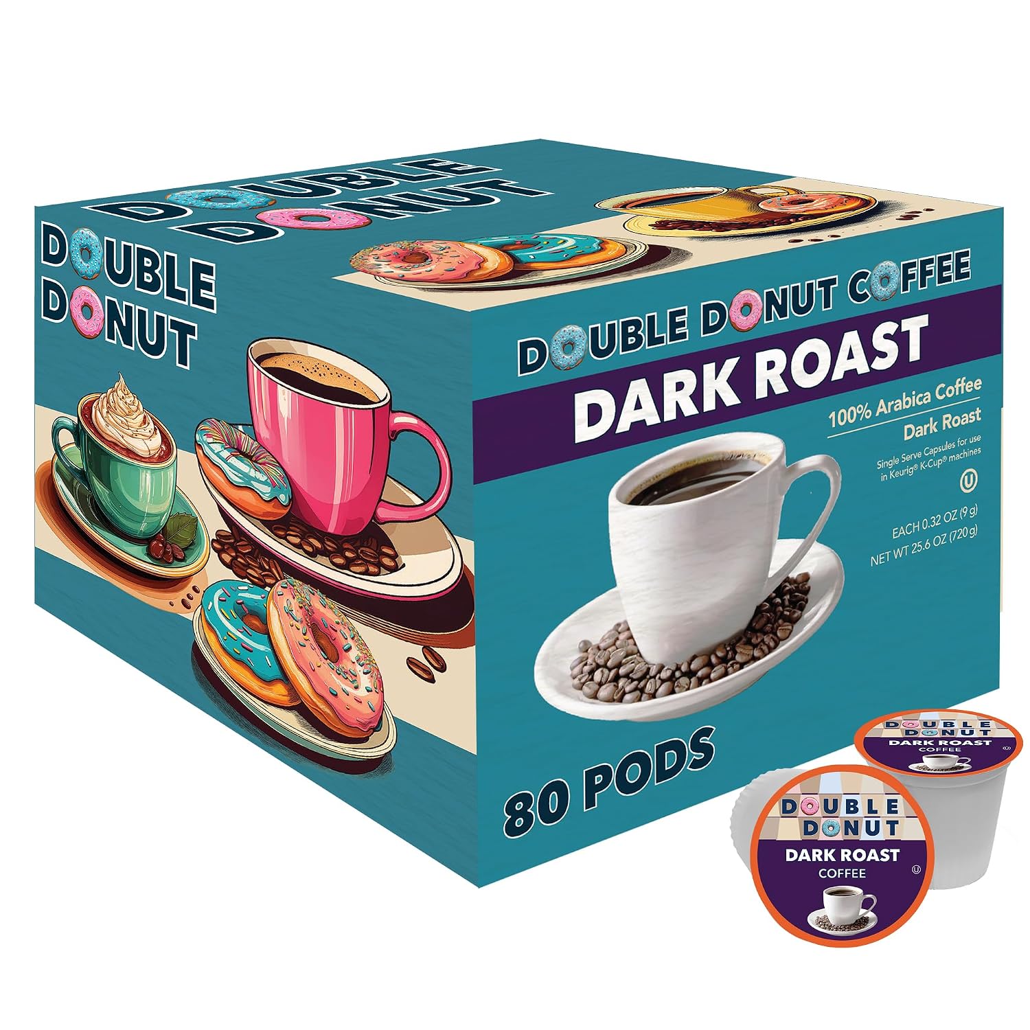 Double Donut Coffee Breakfast Blend Coffee Pods, Light Roast Coffee in Recyclable Single-Serve Pods for Keurig K Cups Brewer Machines, 80 Count Bulk Pack, original version