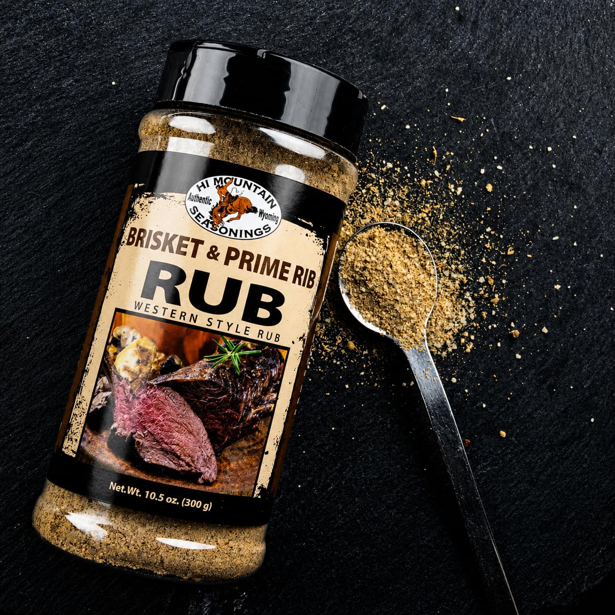 Hi Mountain | GARLIC PEPPER RUB | Meat Seasoning | 11 oz | Garlic pepper seasoning for beef, pork, venison, deer, elk, chicken, burgers, and vegetables