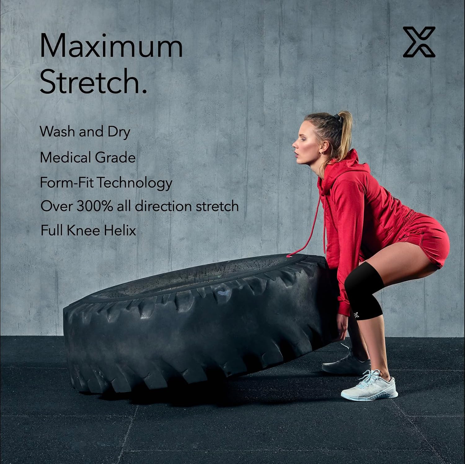 Full Knee Compression Sleeve for Knee Pain Relief - Arthritis, Meniscus, Swelling, ACL, Sprains - Knee Sleeve for Women and Men (Black, Large)
