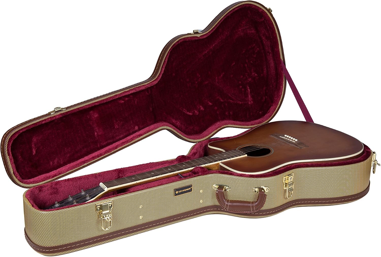 Crossrock Hardshell Arch Top wood case fits SG Electric Guitars-Black(CRW600SGBK)