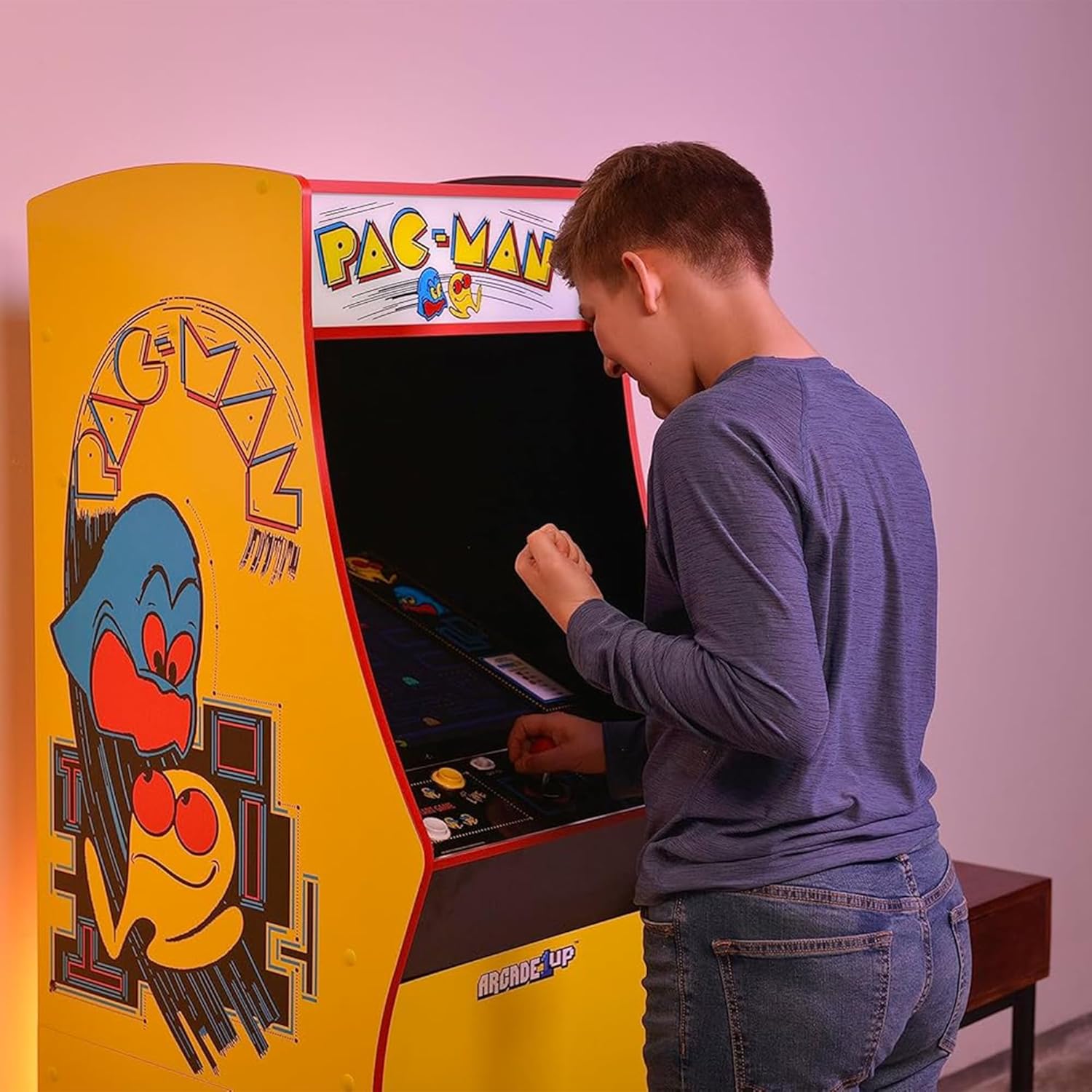 Arcade1Up Pac-Man Deluxe Arcade Gaming Cabinet, 14 Classic Games | Real Feel Joysticks and Buttons, 17-Inch Color Screen