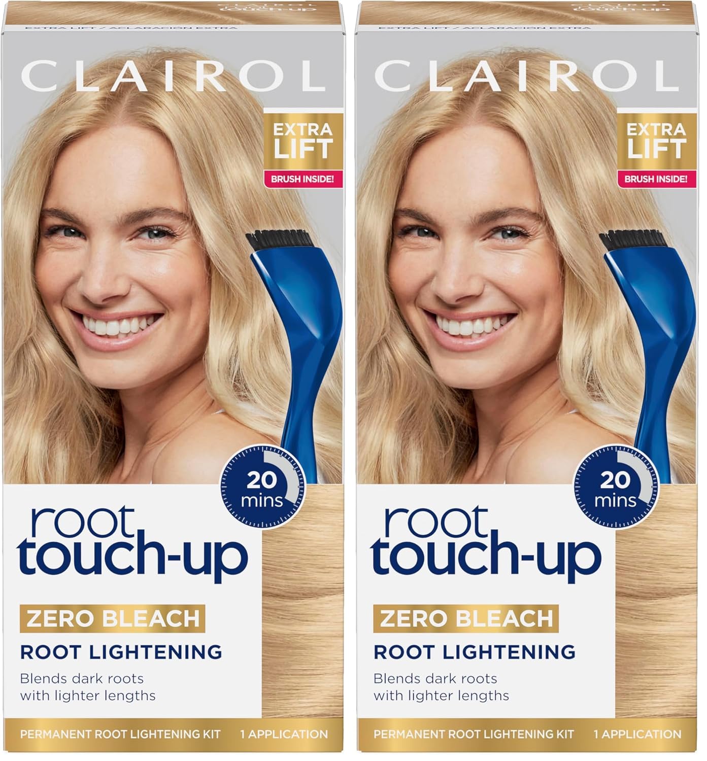 Clairol Root Touch Up Permanent Hair Dye, 6 Light Brown, Pack of 2