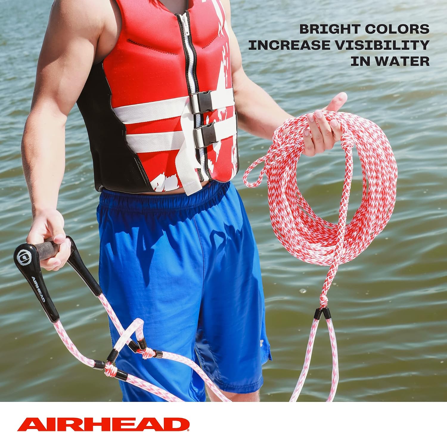 Airhead Ez Up Slalom Training Rope, Water Ski Rope for Learning, 1 Section, 75-Feet